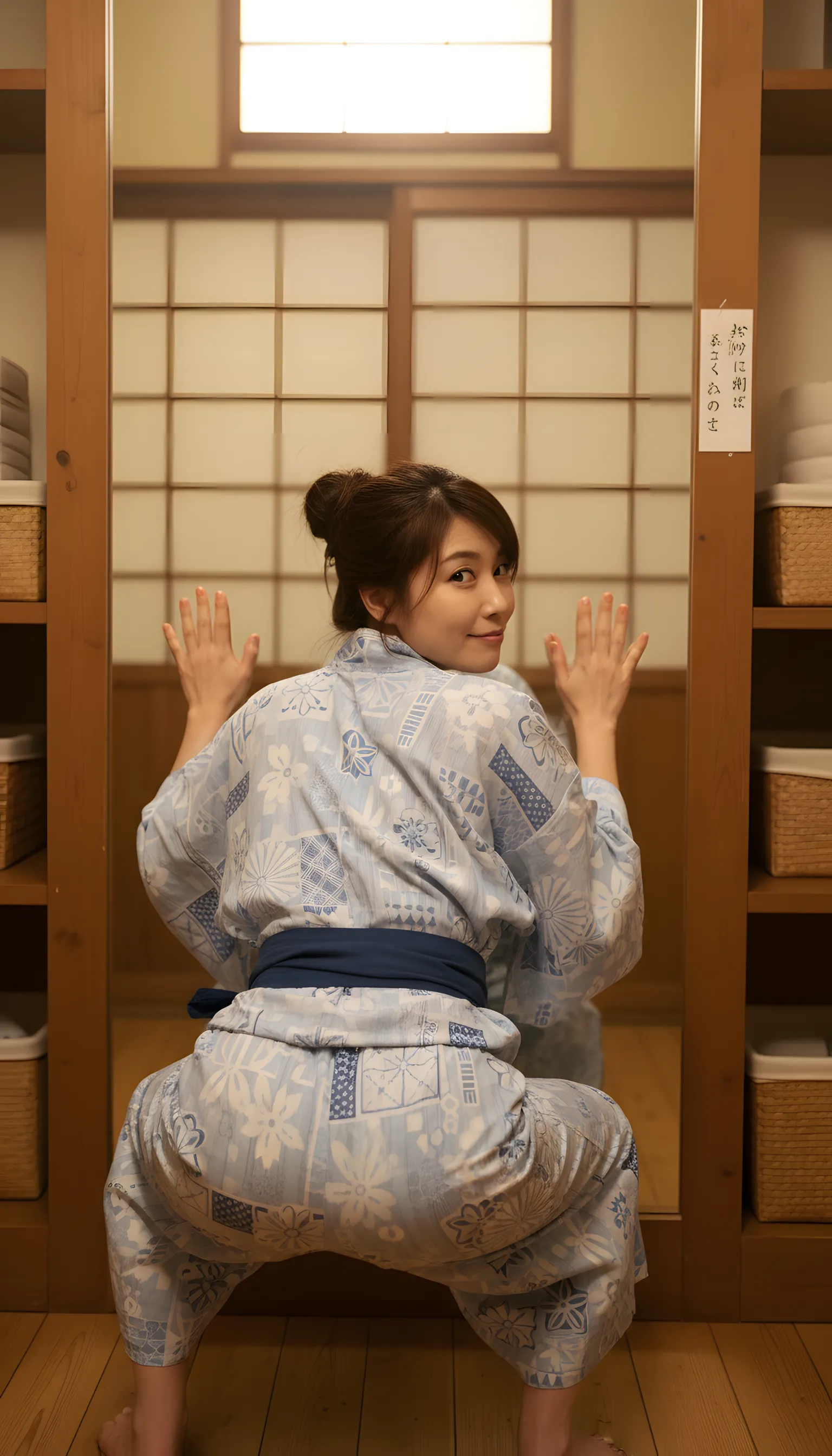 浴衣 スクワット 尻の揺らぎ フェチ 028