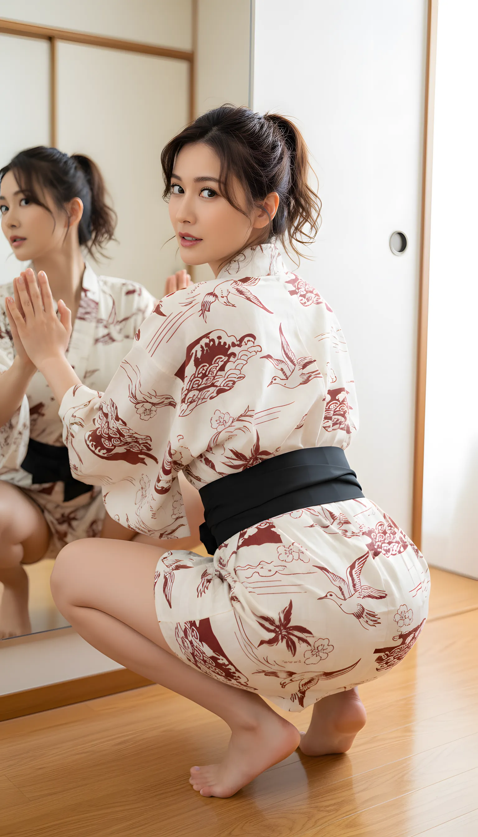 熟女 浴衣 汗ばむ肌 037