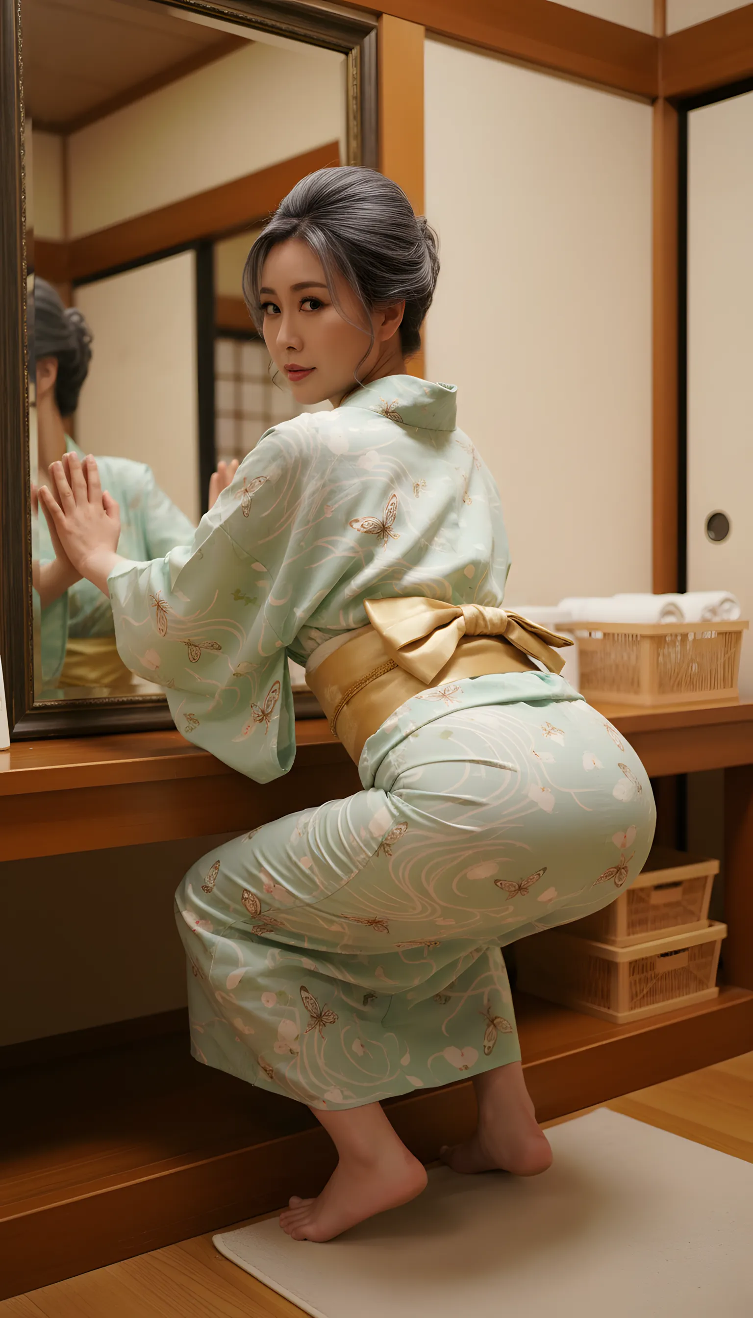 浴衣 尻特化 ショット 煽りアングル 045