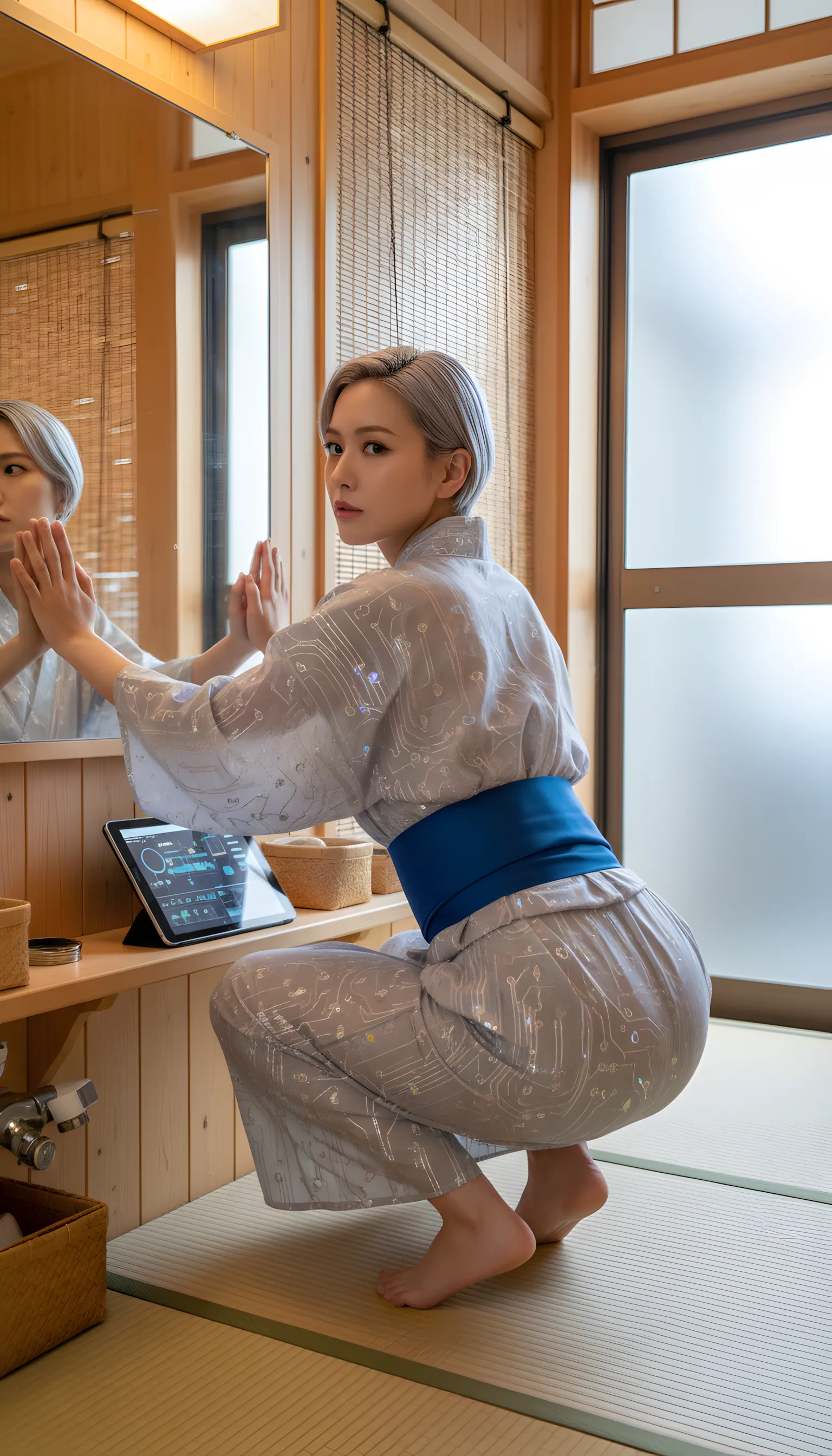 浴衣 スクワット 尻ライン 最高の食い込み 061