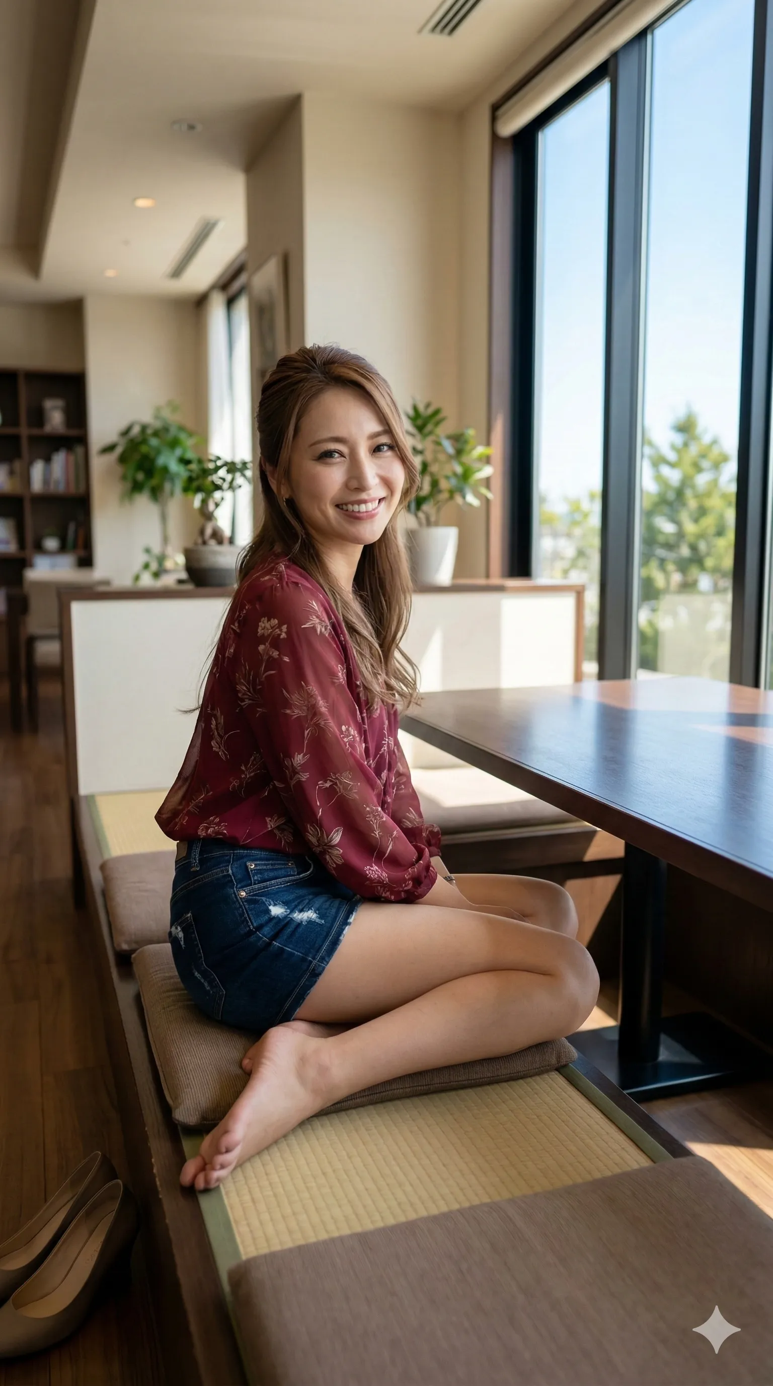 熟女 振り返り美尻 ホットパンツ 006