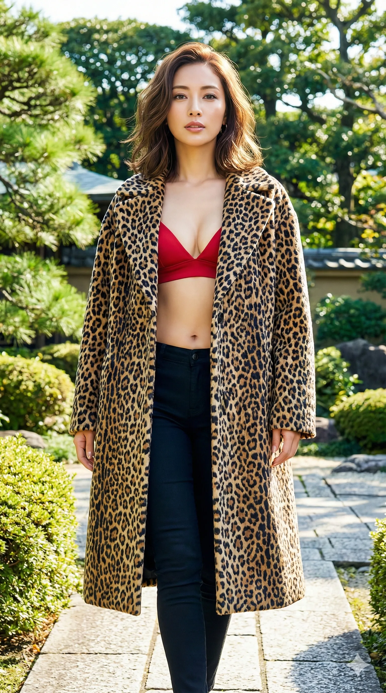 ボタニカル柄に映える人妻のしっとりとした質感