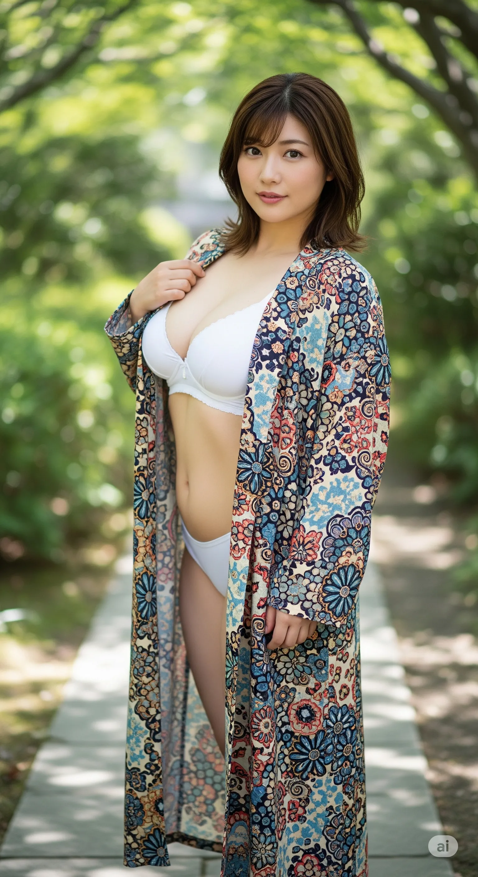 40代美魔女が放つ、柄モノ越しの圧倒的フェチ感