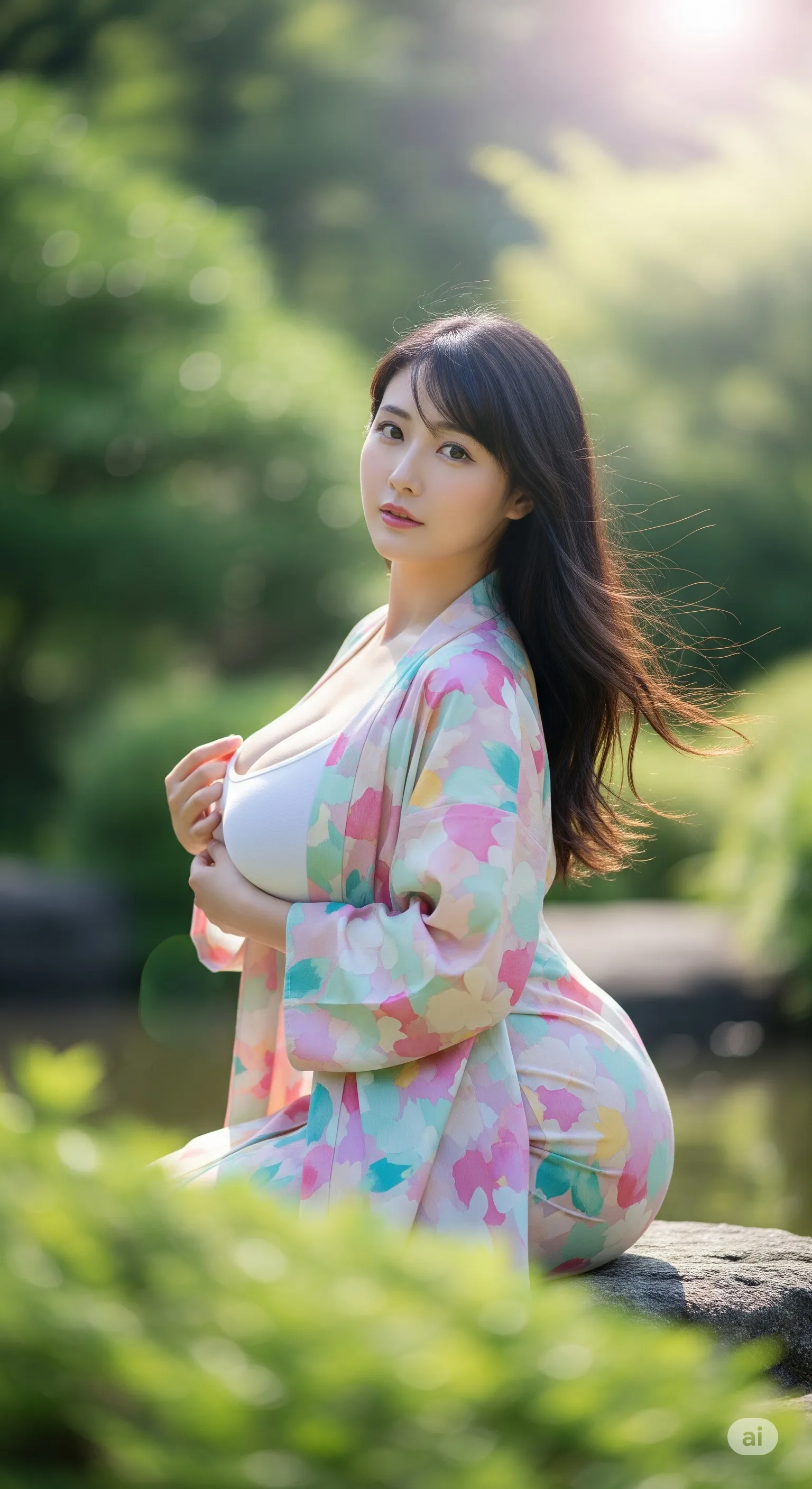 腰から太ももにかけて流れるような柄のうねり