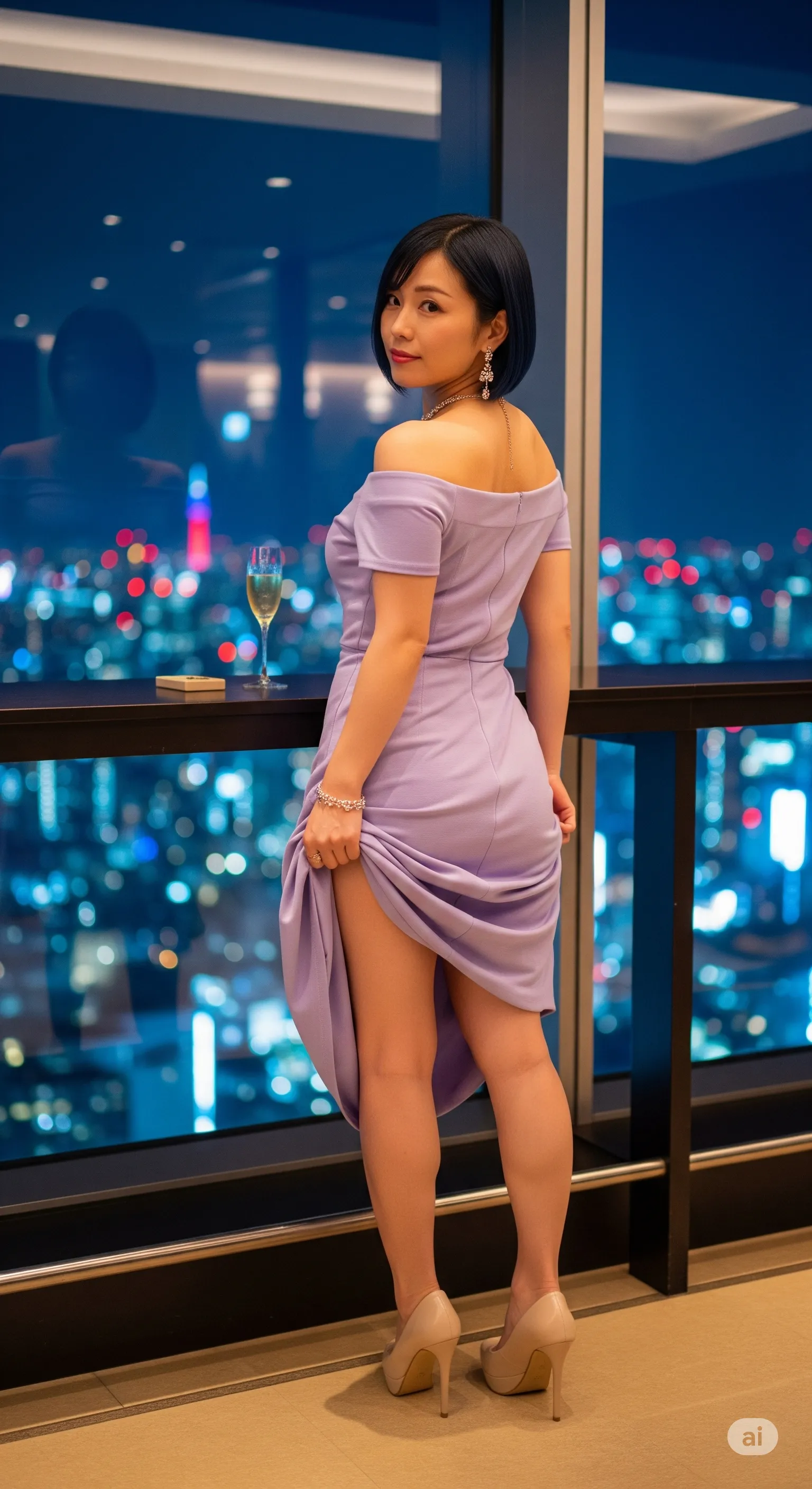 立ち上がる動作の途中で見えるふくらはぎと太もものライン フェチ画像