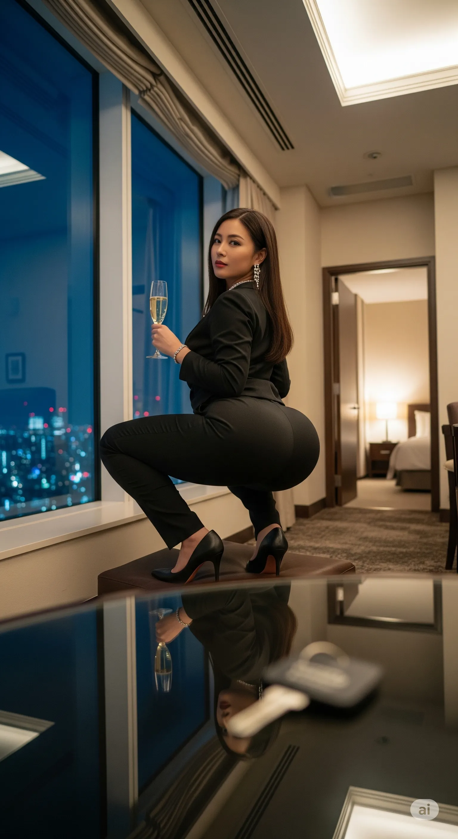 背中越しに視線が合う瞬間のドキッとするような距離感 微エロ