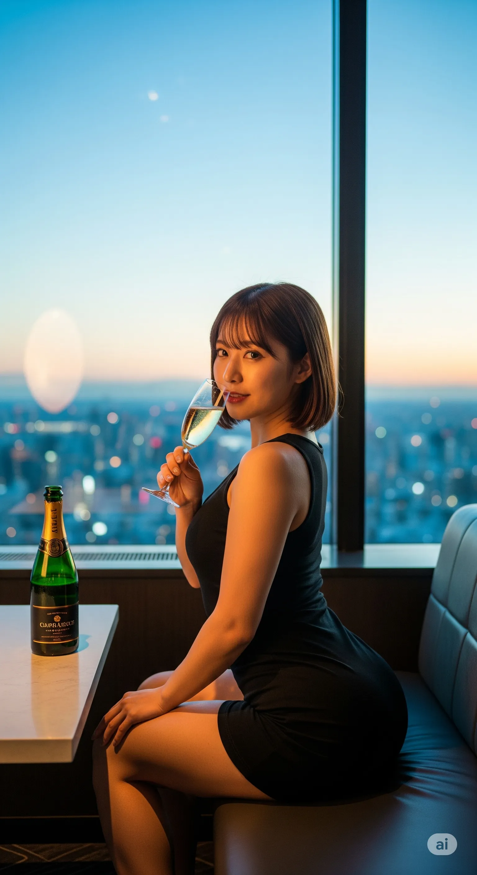 主観視点で楽しむ、タイトドレスお尻の肉感的な盛り上がり エロ画像