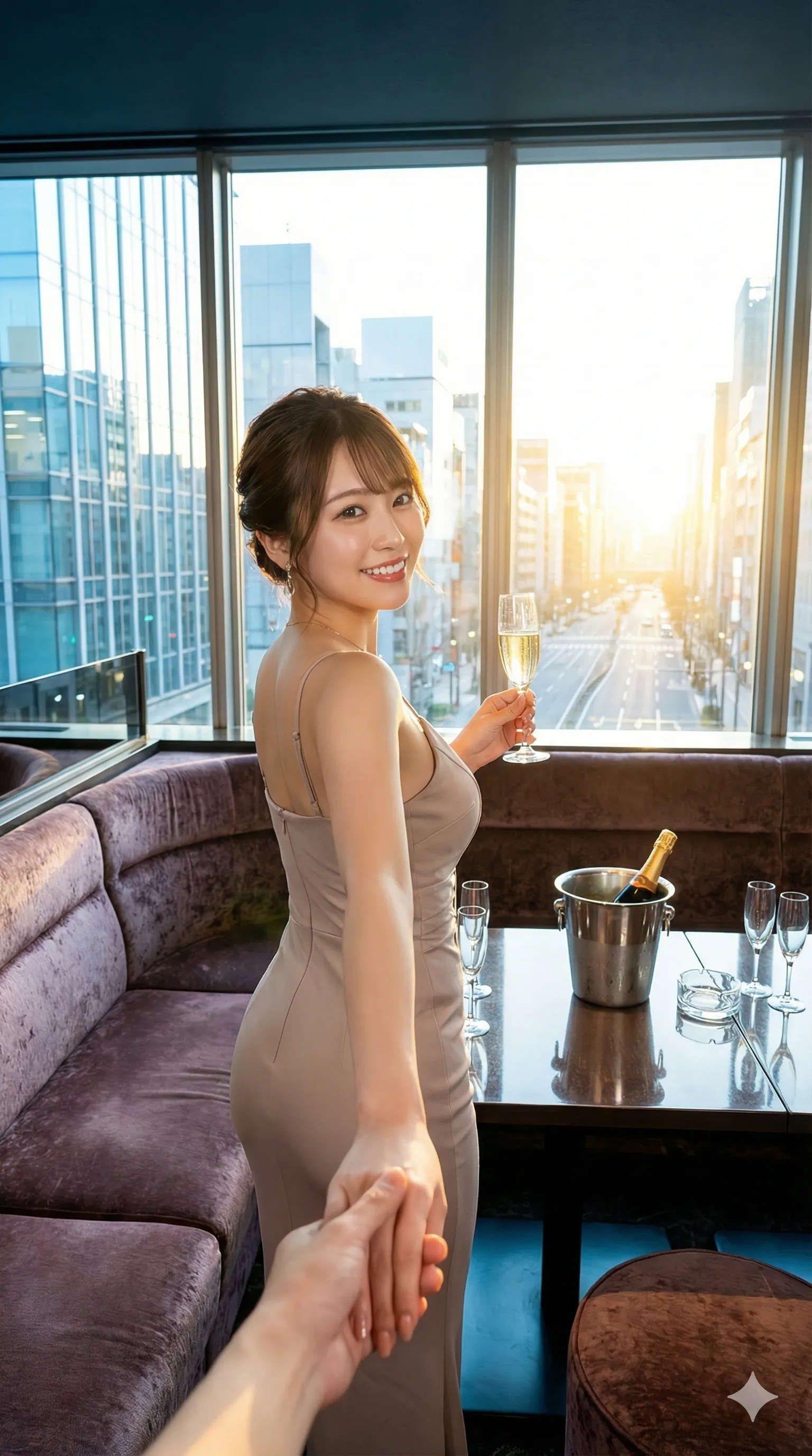 タイトミニドレスが描く、お尻から脚にかけての完璧なS字曲線 微エロ