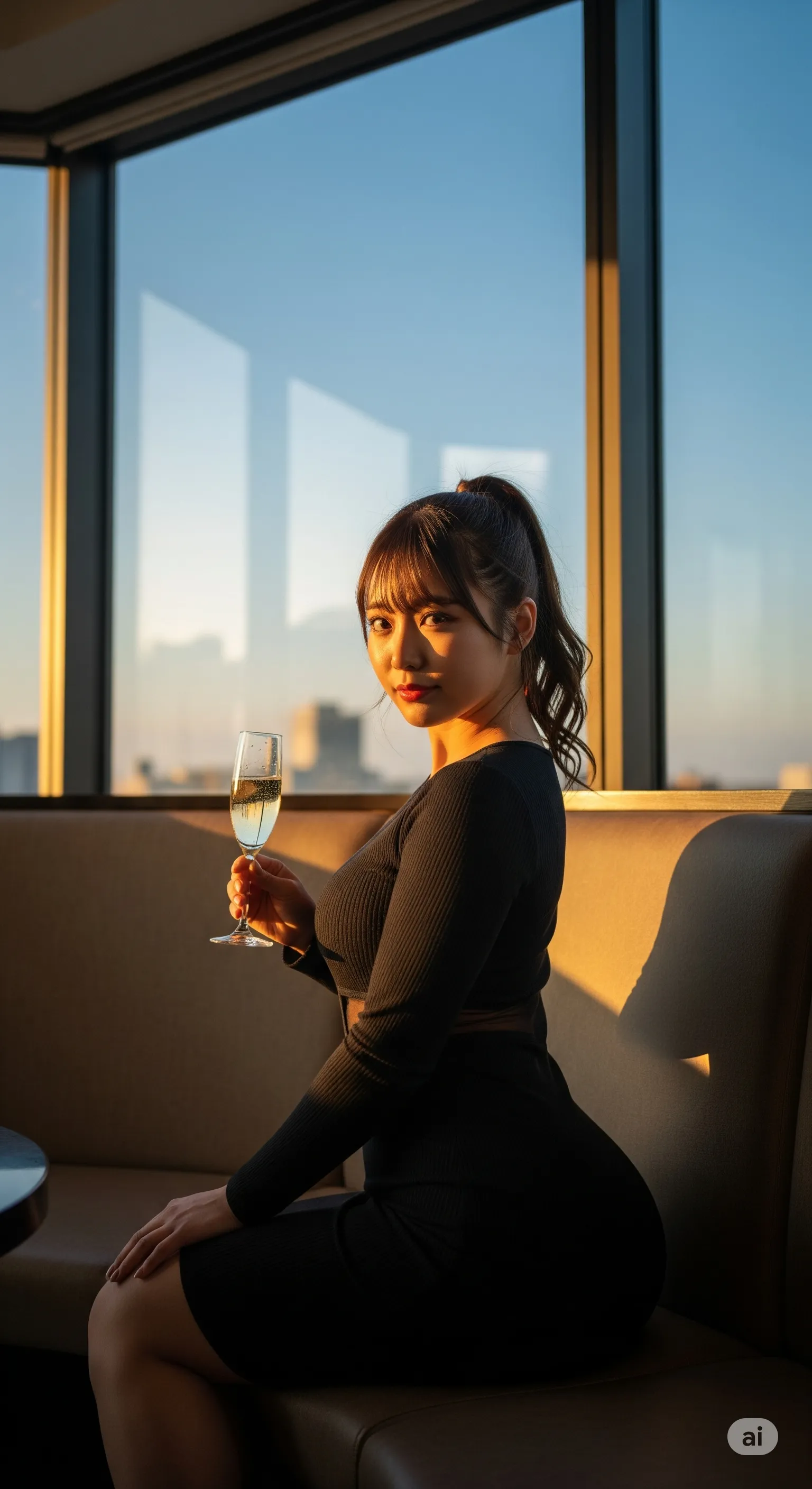 朝の自然光に溶ける、白いドレスの透明感とお尻の造形美 高画質