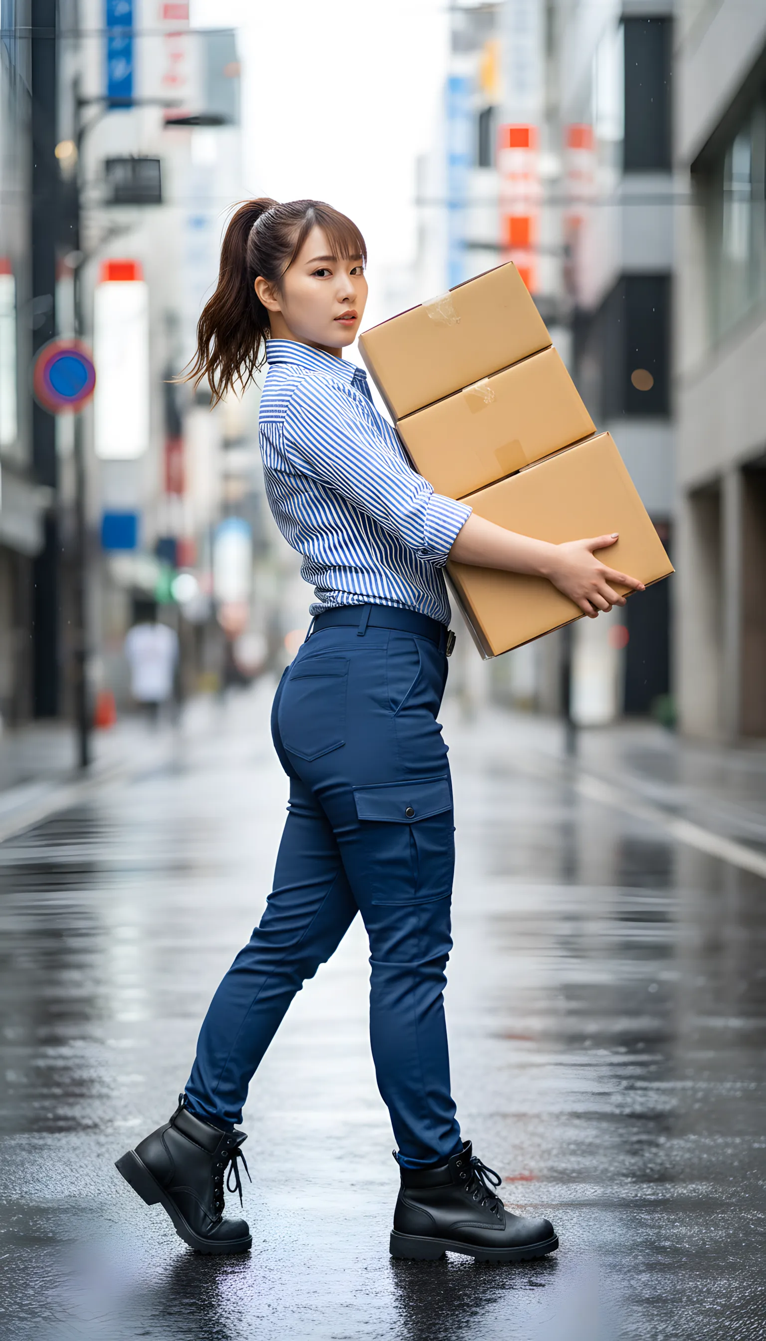 荷物運び 尻ライン 最高の肉感 011