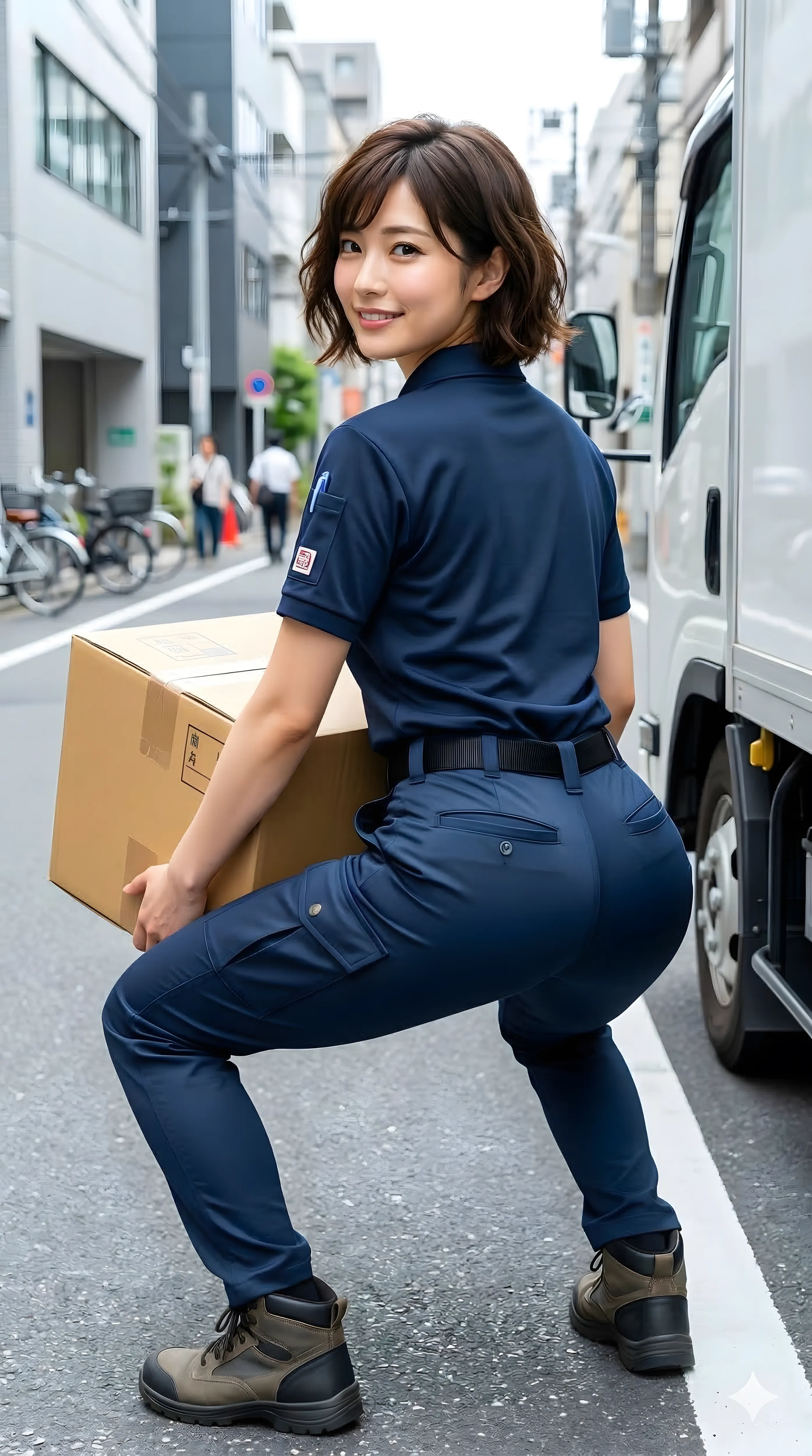 作業服 屈み 尻の丸み 煽り 013