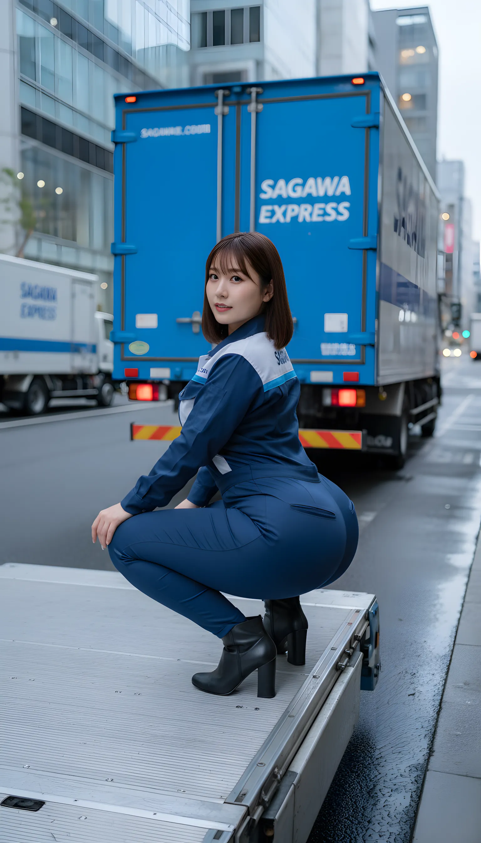 段ボールを持ち上げる瞬間のアーチ 015