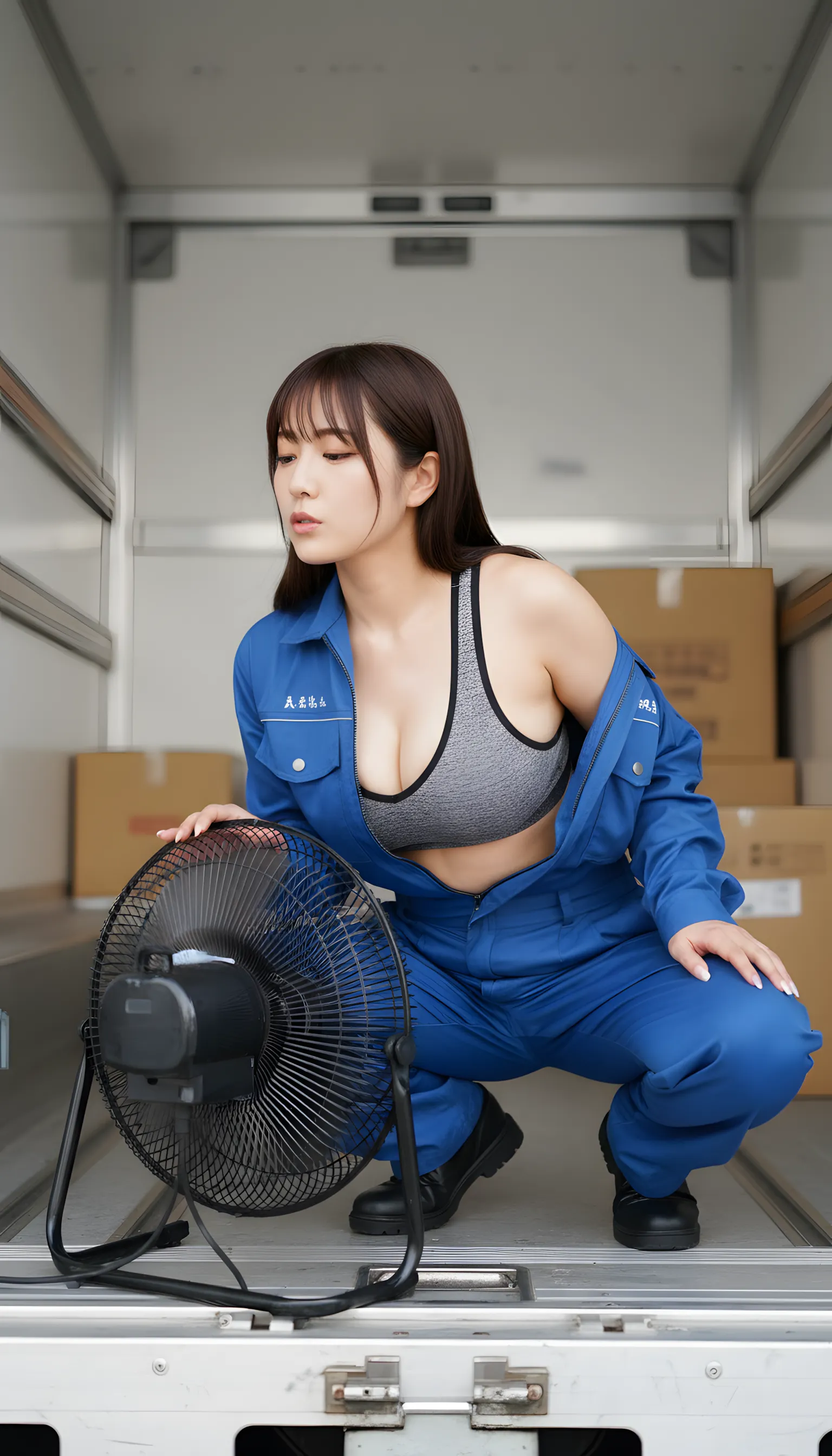 引っ越しお姉さん 働く後ろ姿 最高の肉感 037