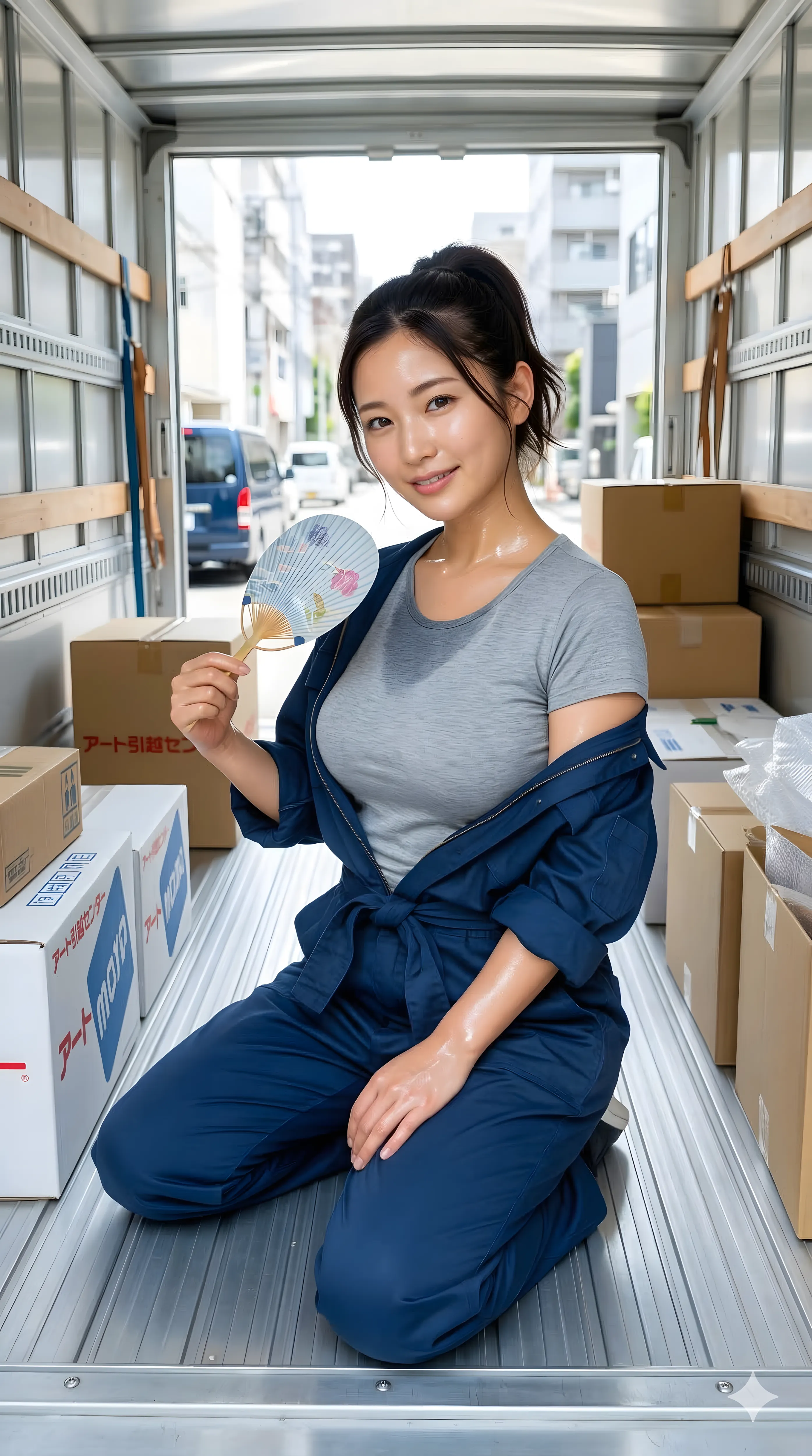 作業服 屈み 最高の肉感美 046