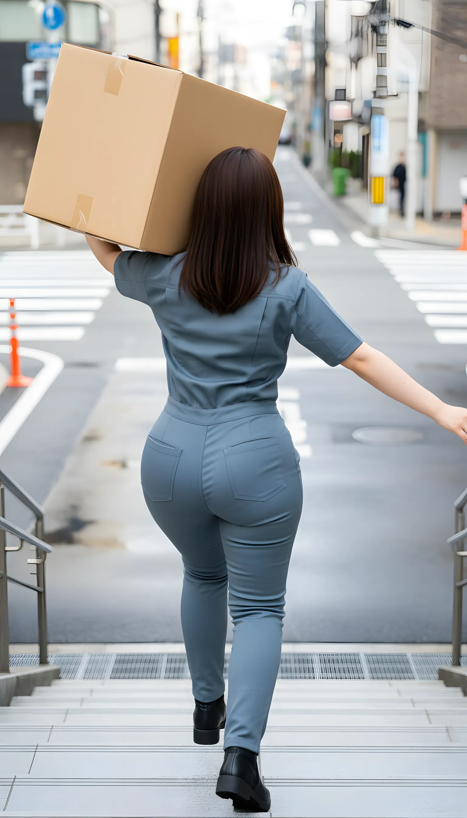 段ボール運び 最高の曲線美 後ろ姿 059