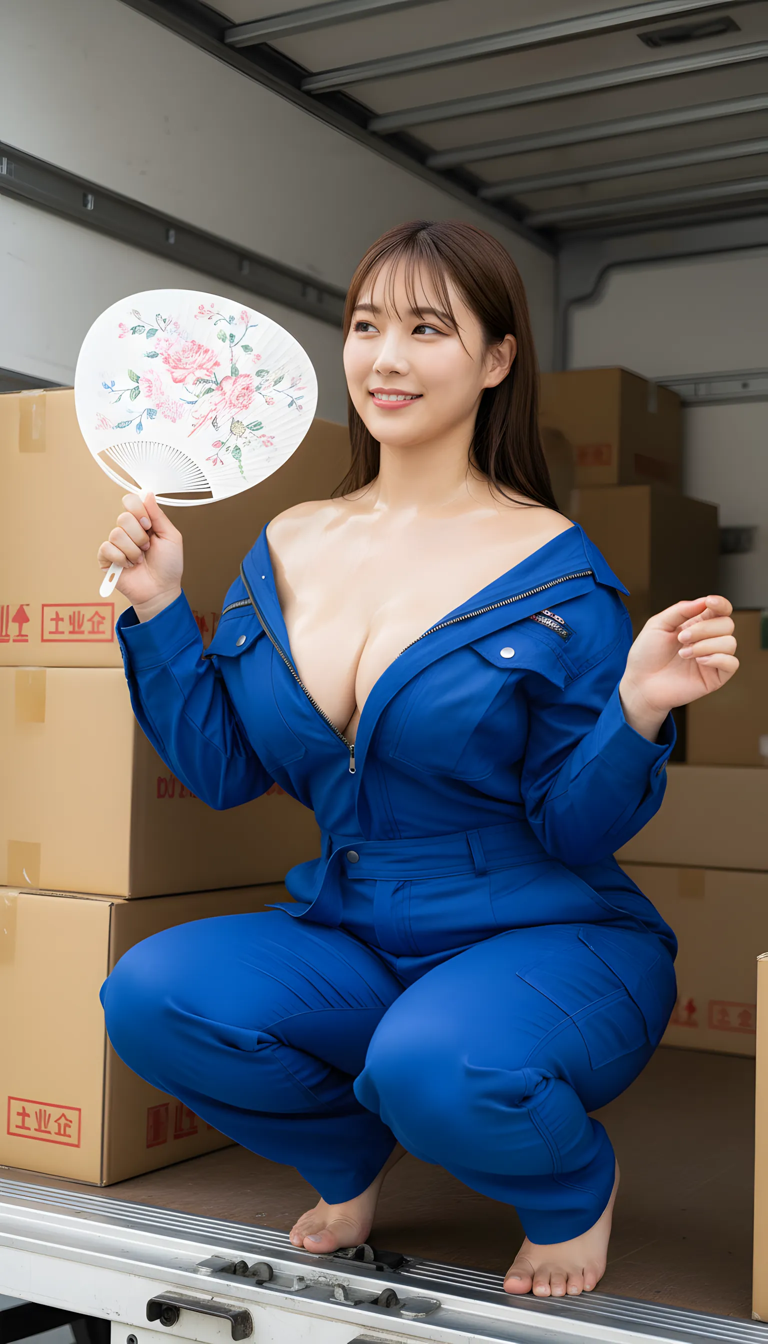 引っ越しスタッフ 屈み姿勢 究刻の丸み 060