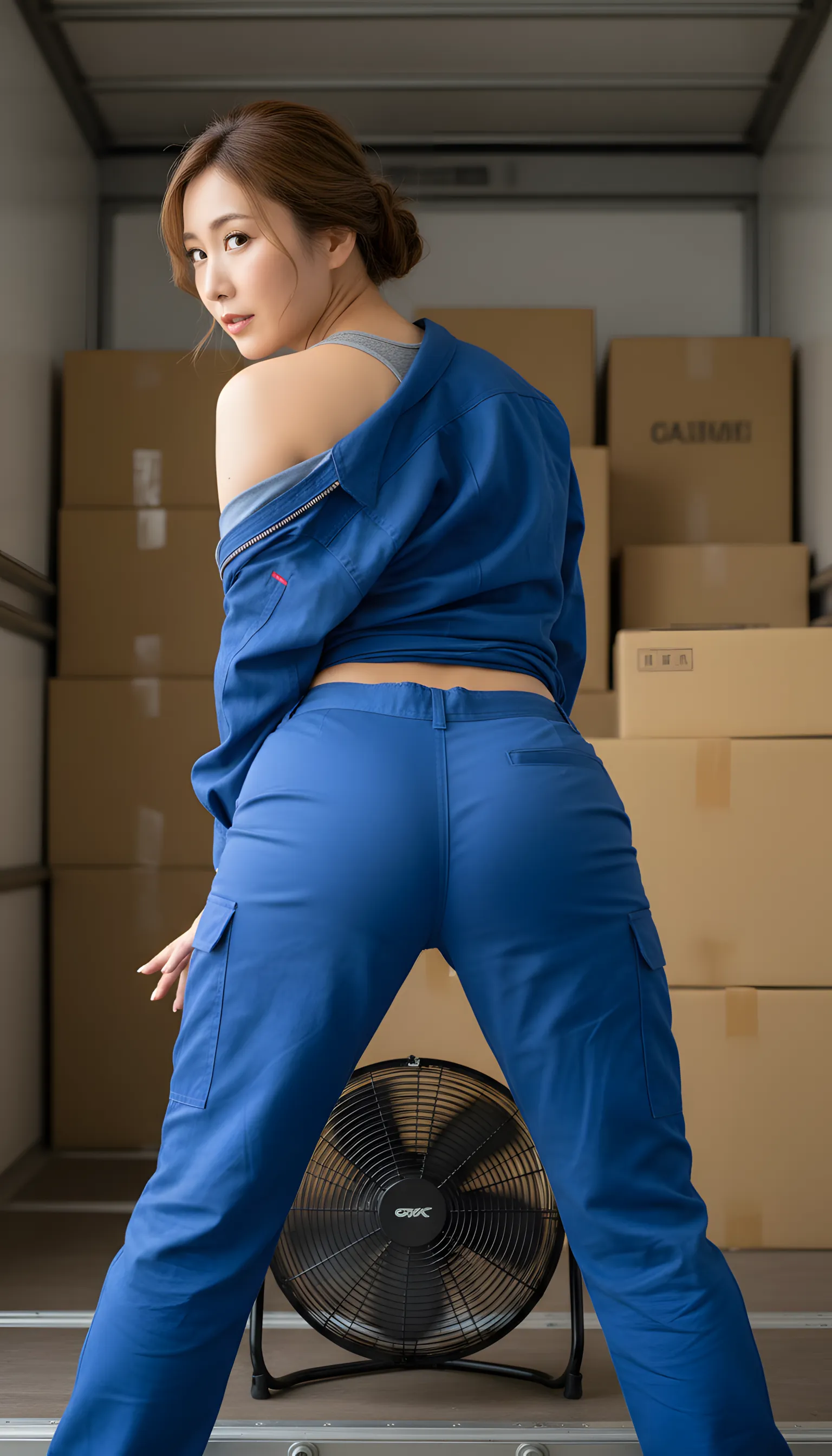 引っ越しスタッフ 働くお姉さん 後ろ姿 究極の美 067