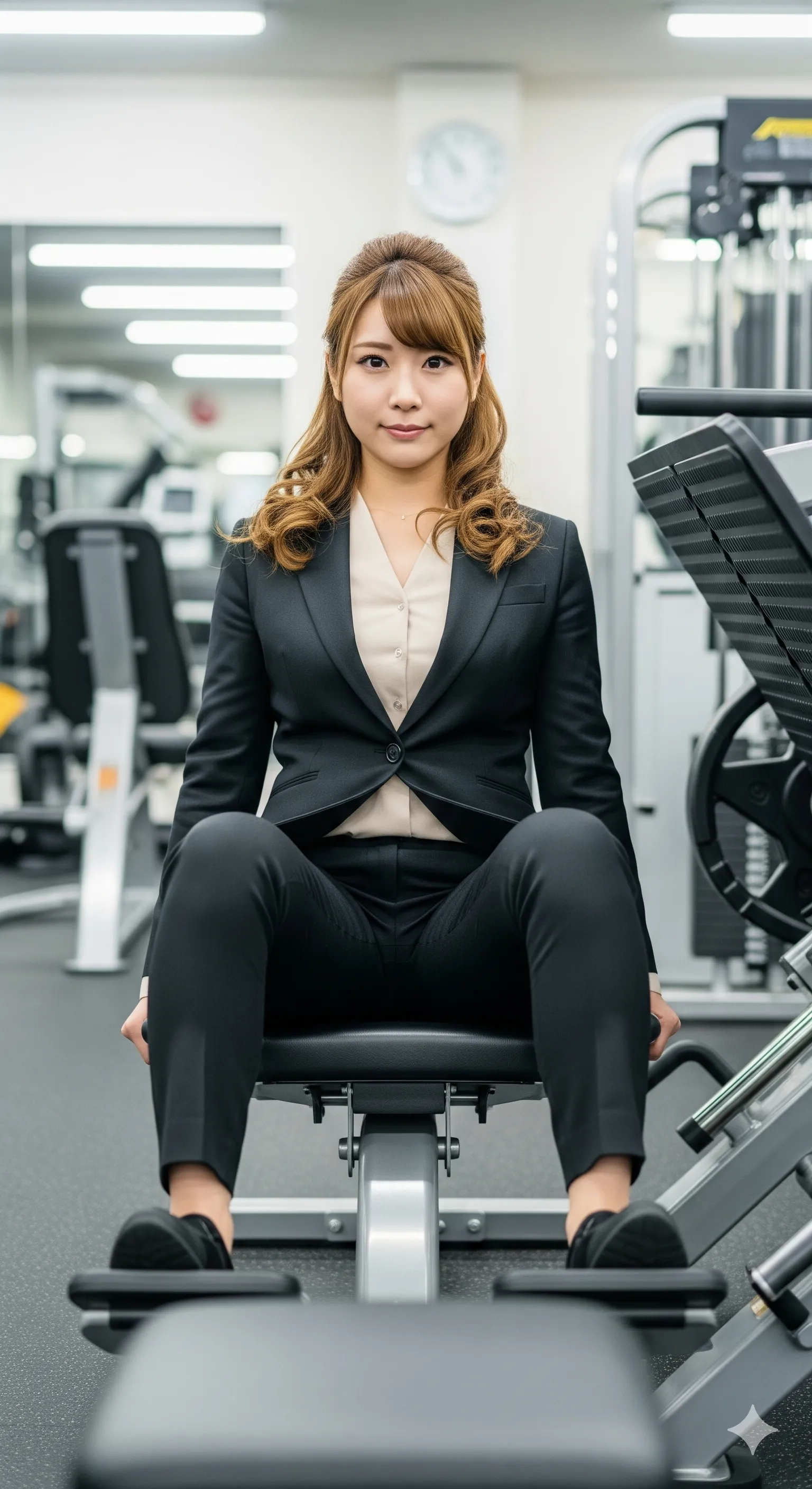 脚の付け根まで綺麗に見えるストレッチポーズ 019