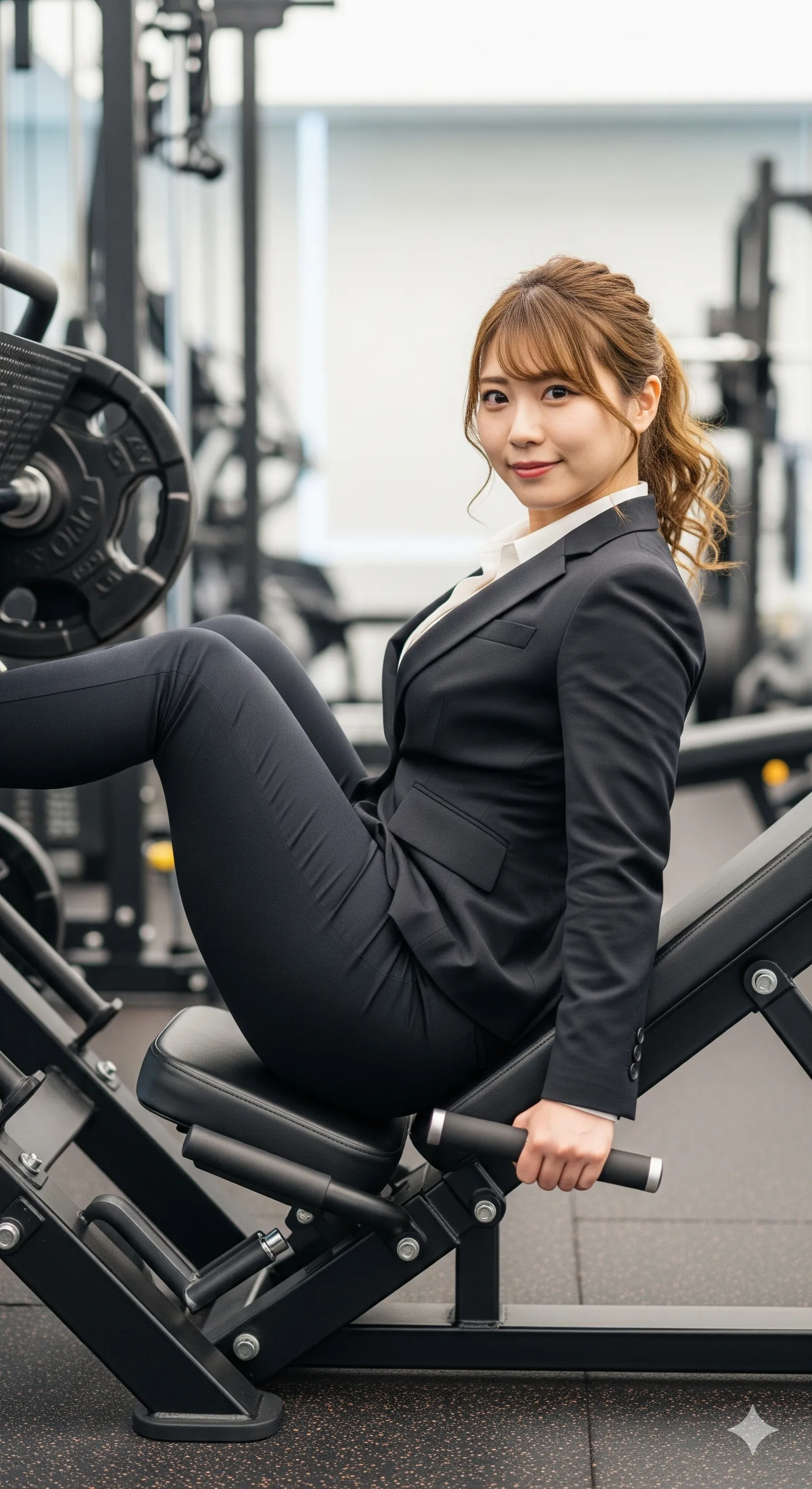 引き締まったふくらはぎと太ももの立体が美しい筋肉女子 021