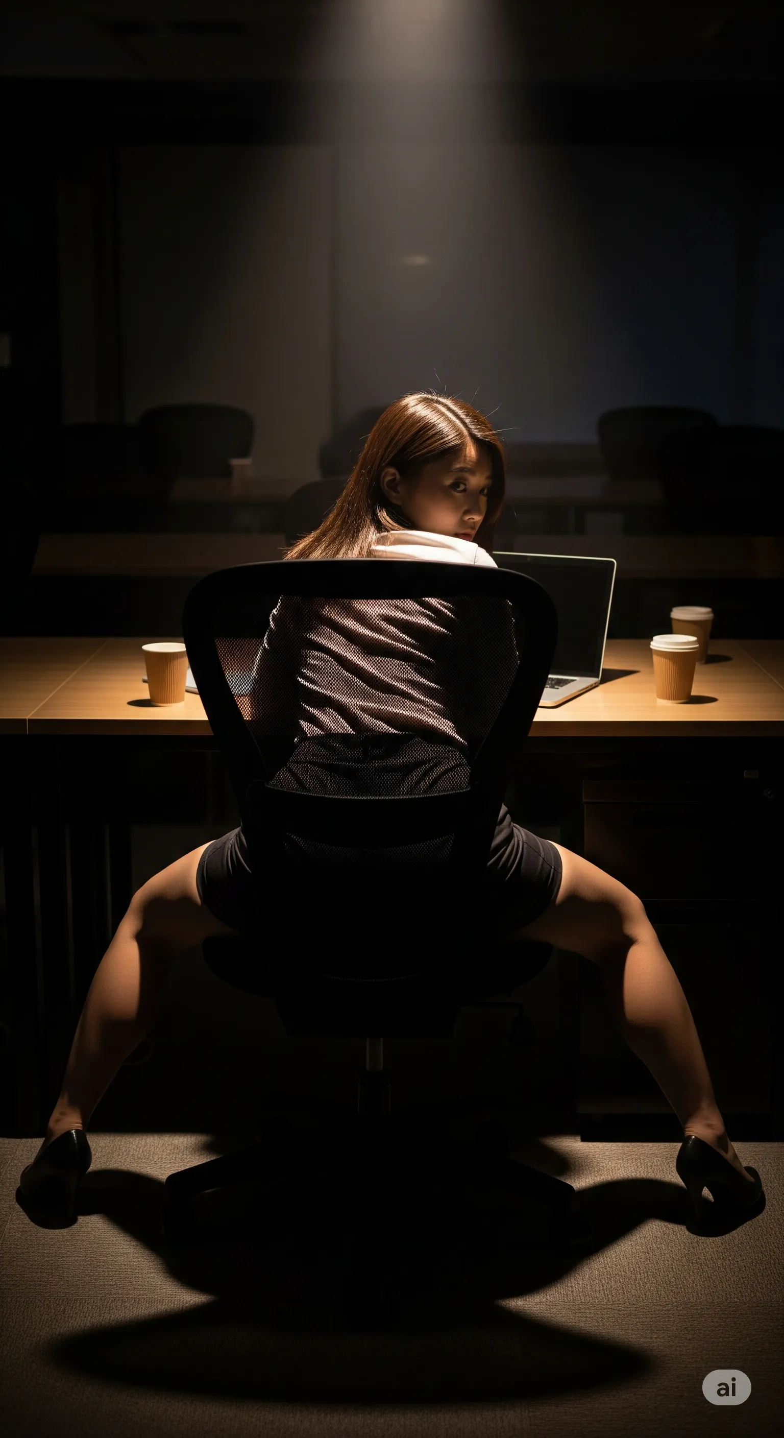 コピー機横で資料を取り出す残業女子の後ろ姿フェチ 011