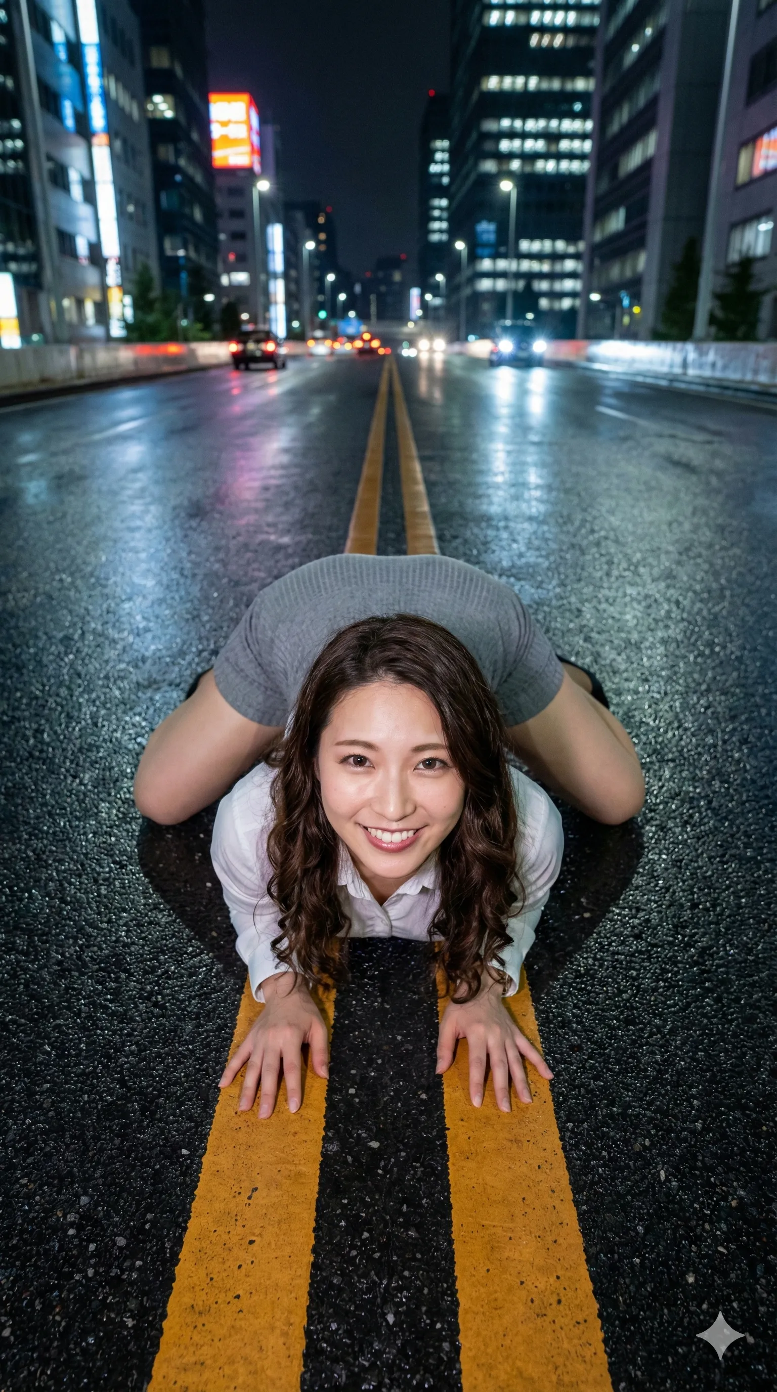 夜のOL・女社長四つん這い微エロ画像集｜道路・路上・野外で突き出しまくる