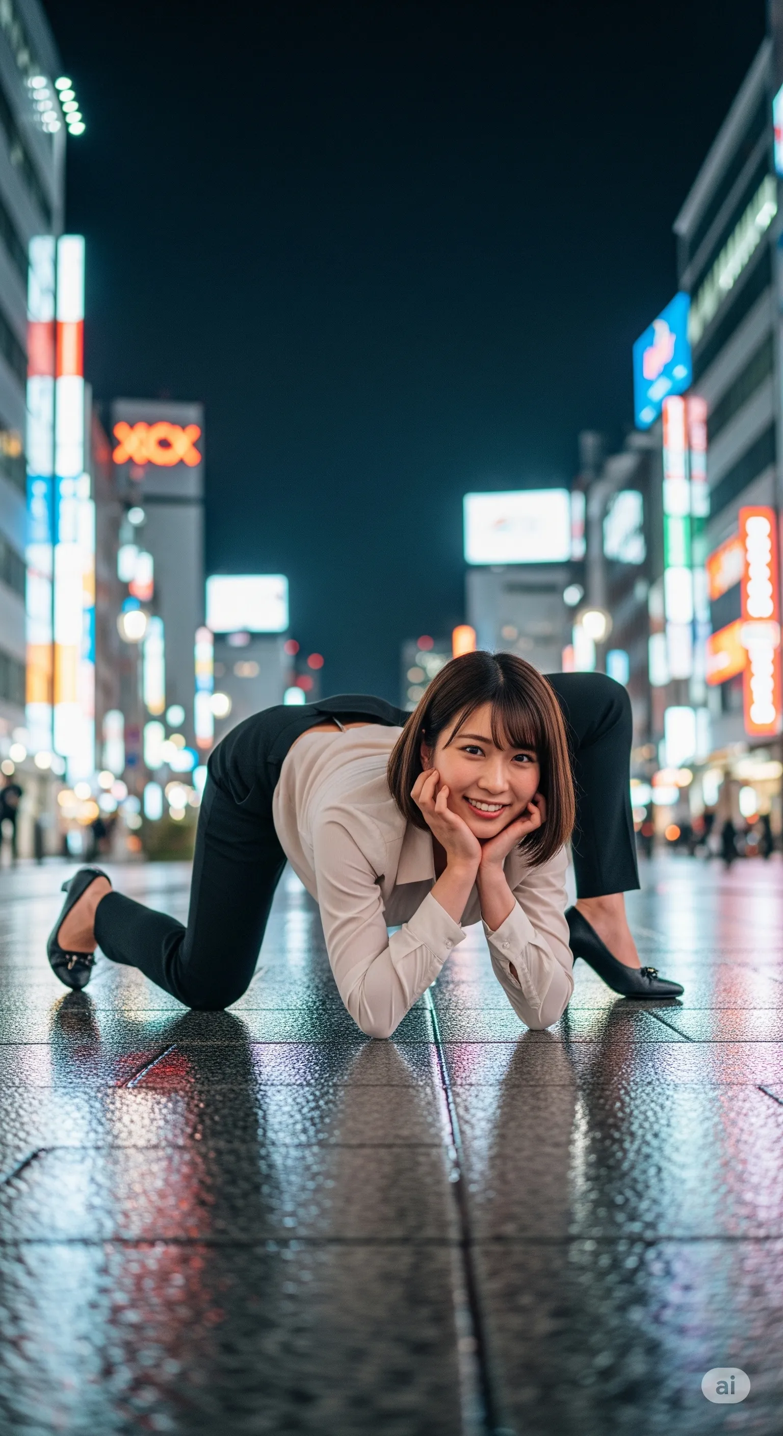 都会派OLがスーツ姿で四つん這いになるフェチショット