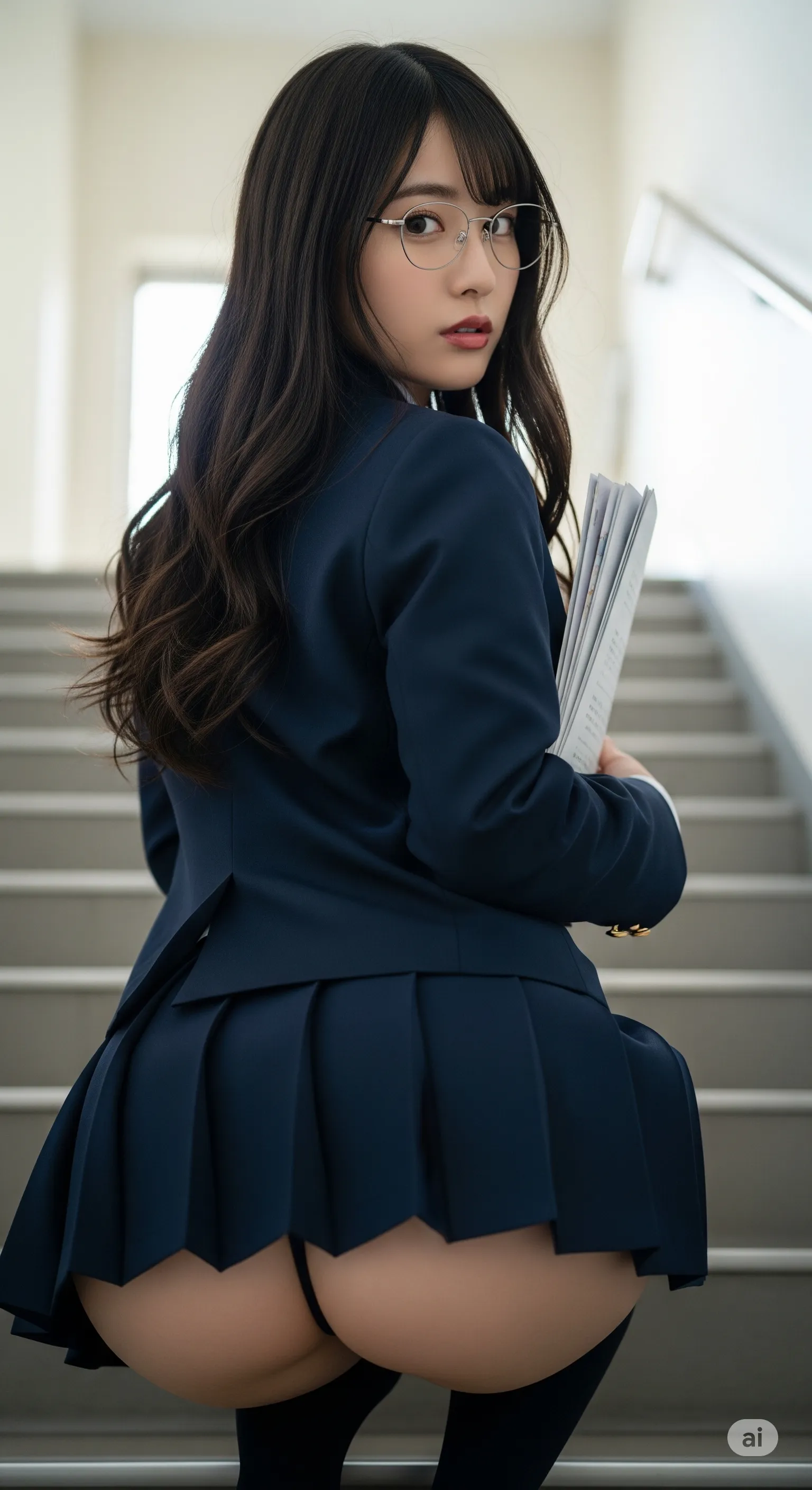 至近距離で楽しむ、乃木坂系美女の秘密のパンチラ