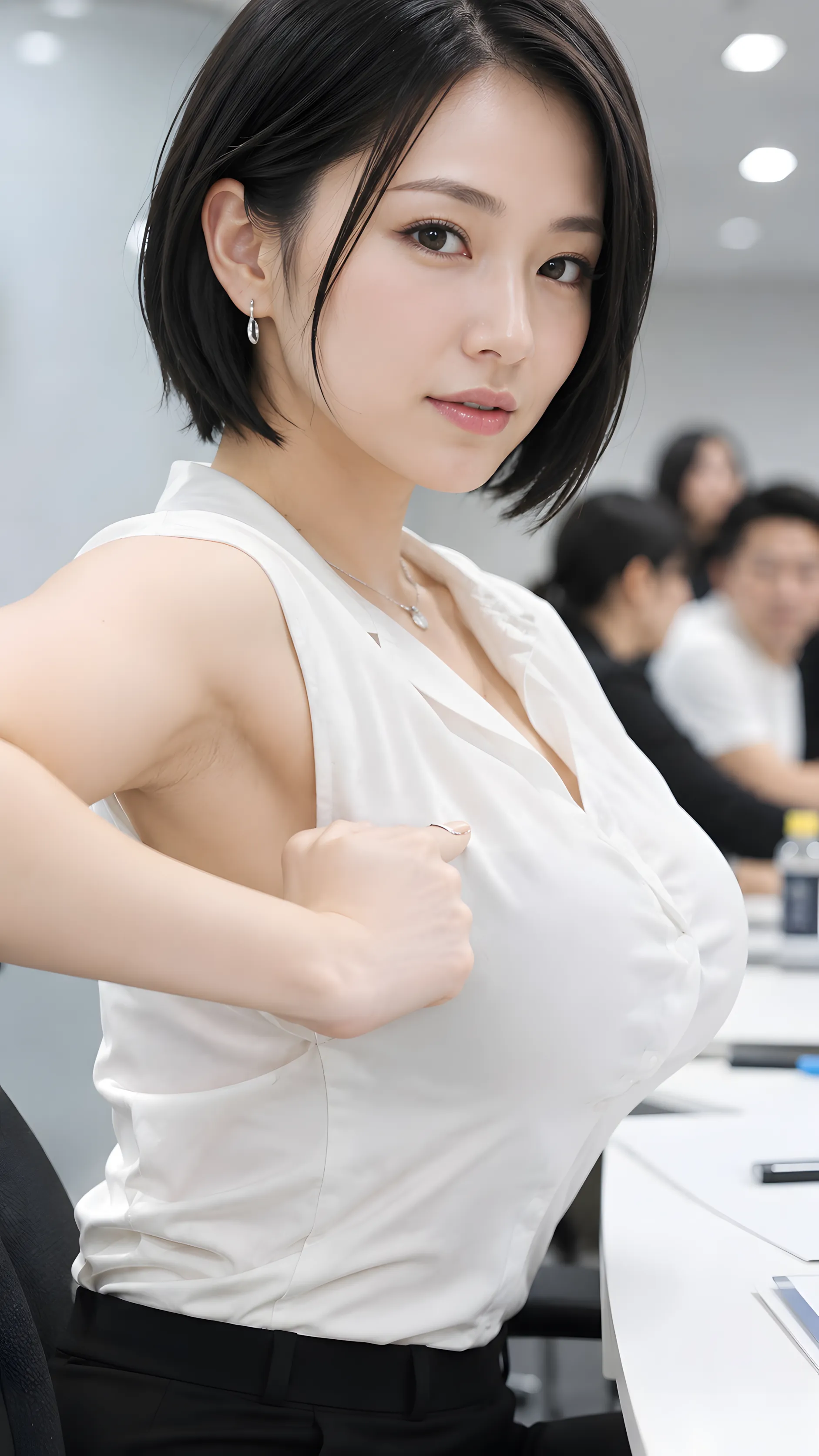 働くOLの《接写》腋見せ微エロ画像 1000 究極のノースリーブ美女社員日常フェチグラビア 049
