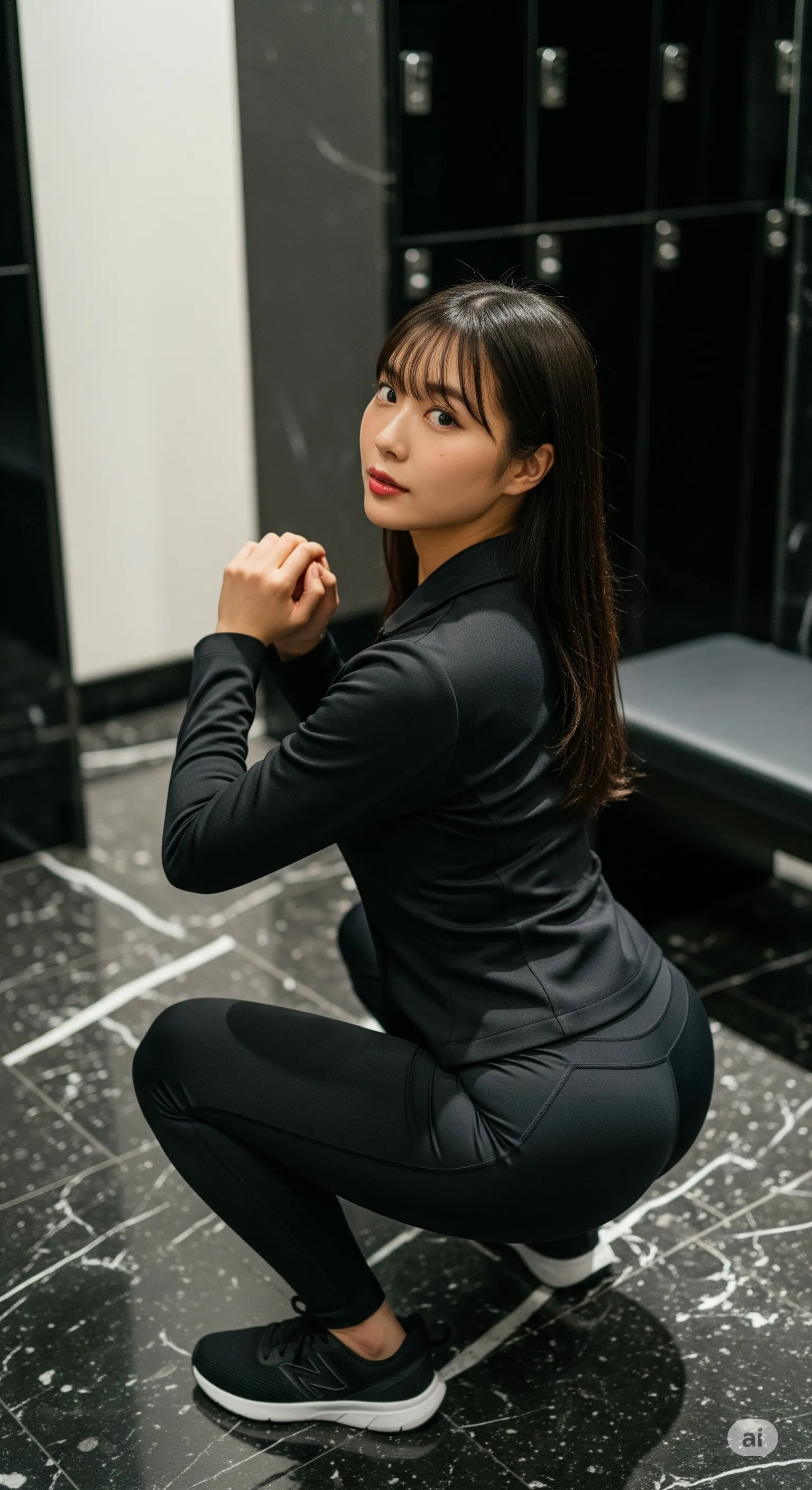 ストッキングをゆっくりと引き下げる指使いと美脚の質感