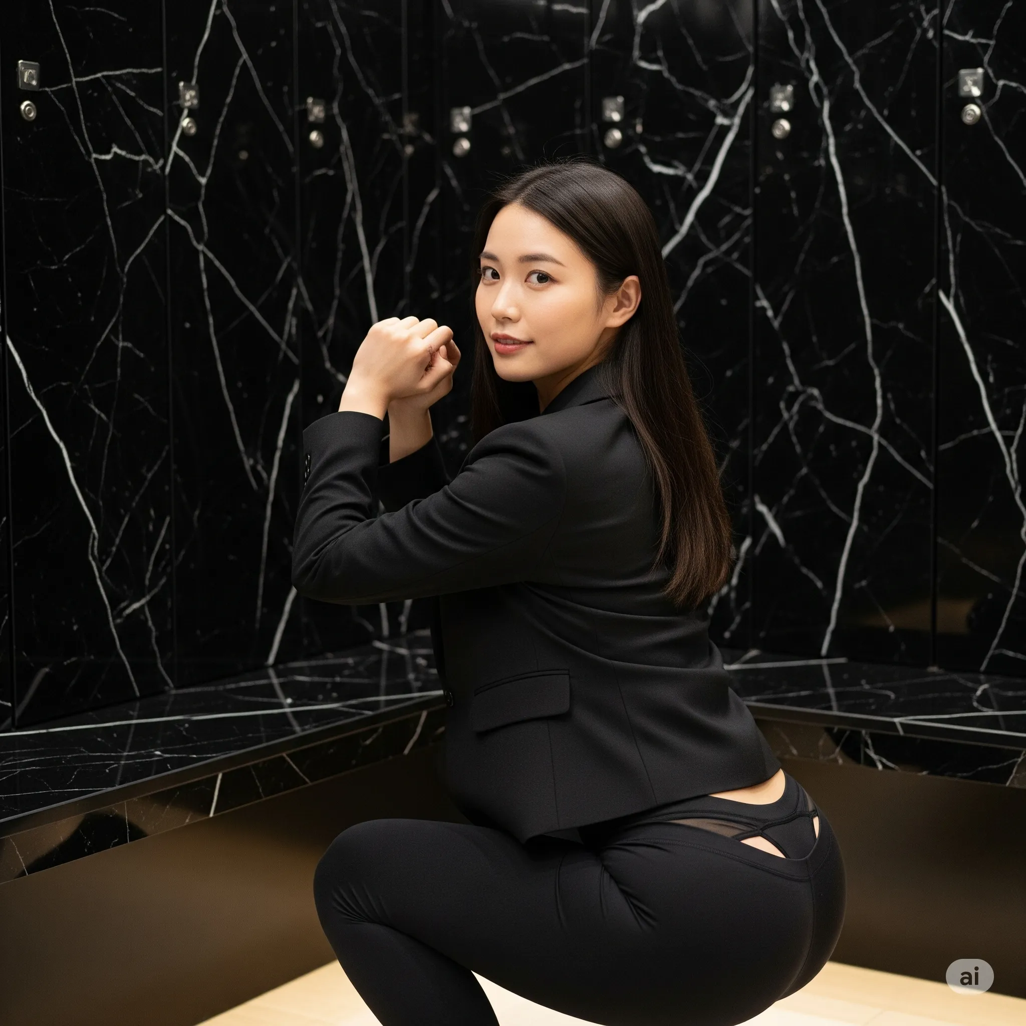 スカートが床に落ちる瞬間 白い太ももが露わになるフェチアングル