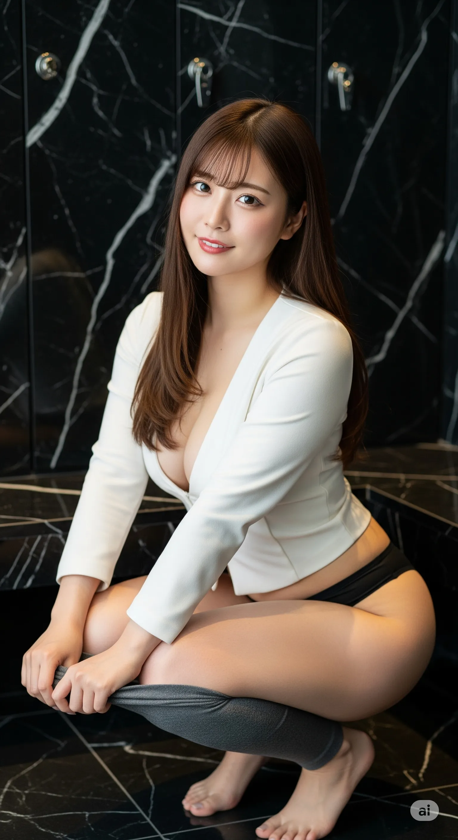 パンプスを脱いで素足になった瞬間の開放的な足指の表情