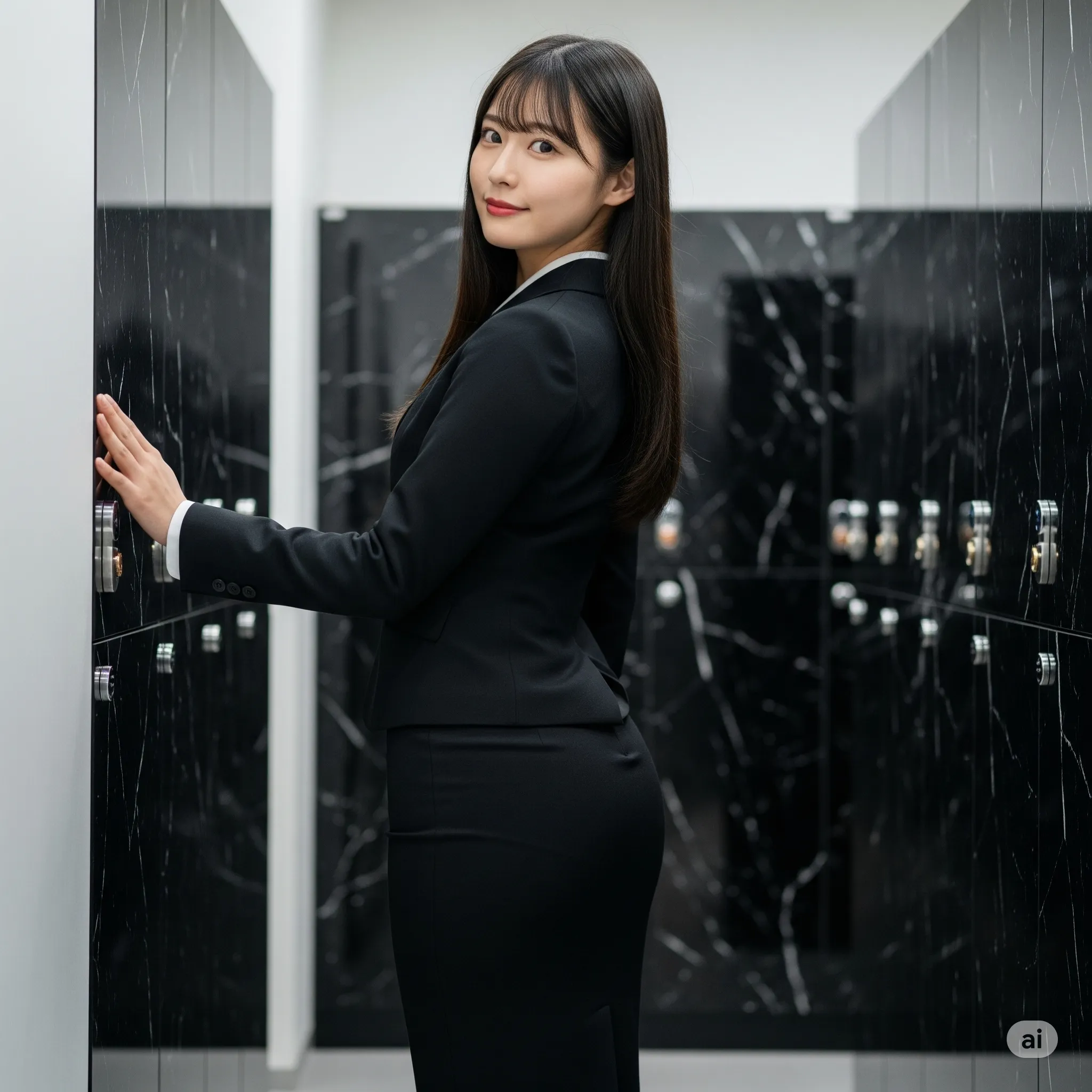 誰もいないロッカールームでこっそりと自撮りする恥じらい