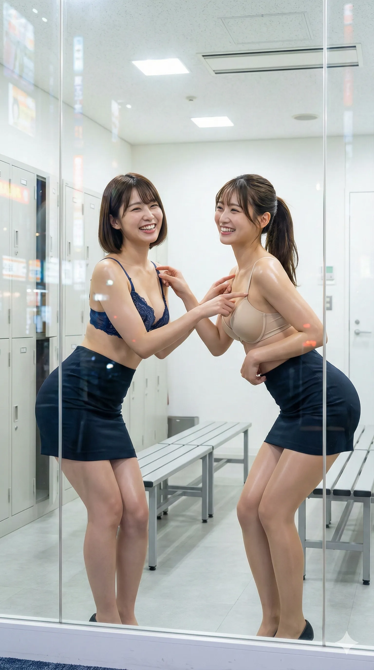 スカートを上げる動作で強調されるヒップラインフェチショット 012