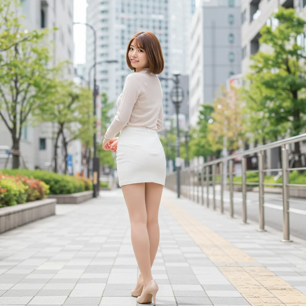 街中OL 見返り美尻グラビア 017