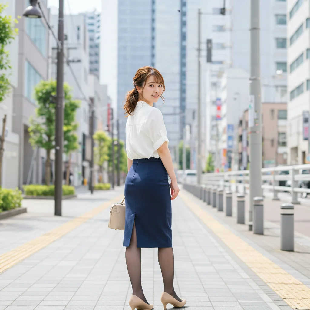 街中OL 見返り美尻グラビア 025