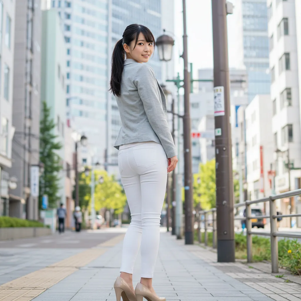 街中OL 見返り美尻グラビア 027