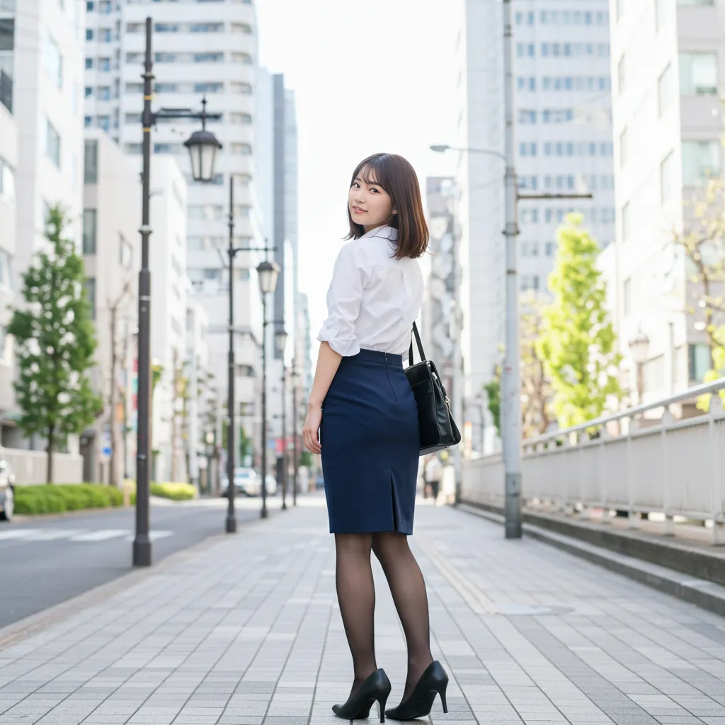 街中OL 見返り美尻グラビア 043