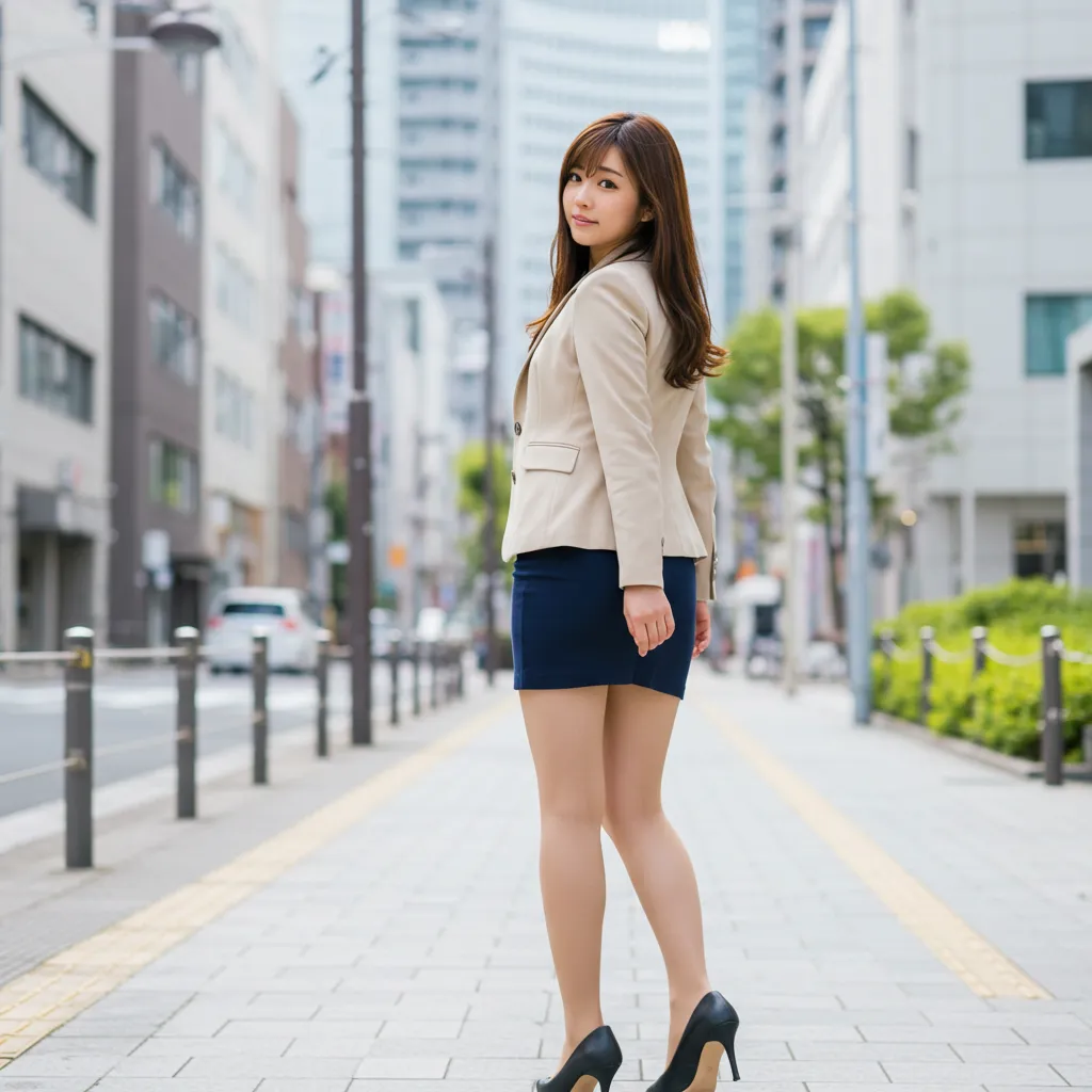 街中OL 見返り美尻グラビア 044