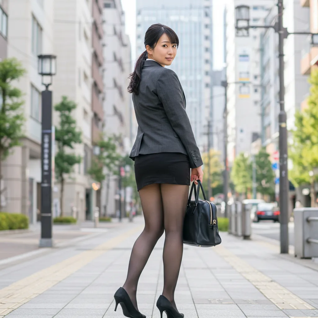 街中OL 見返り美尻グラビア 052