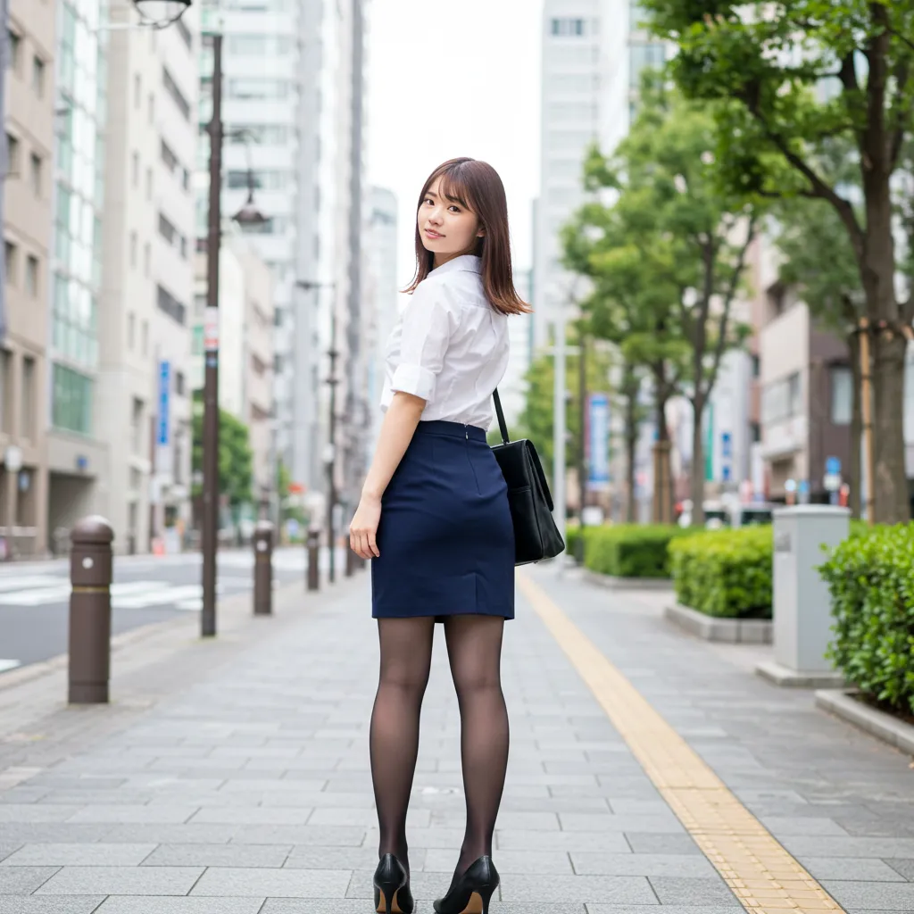 街中OL 見返り美尻グラビア 054