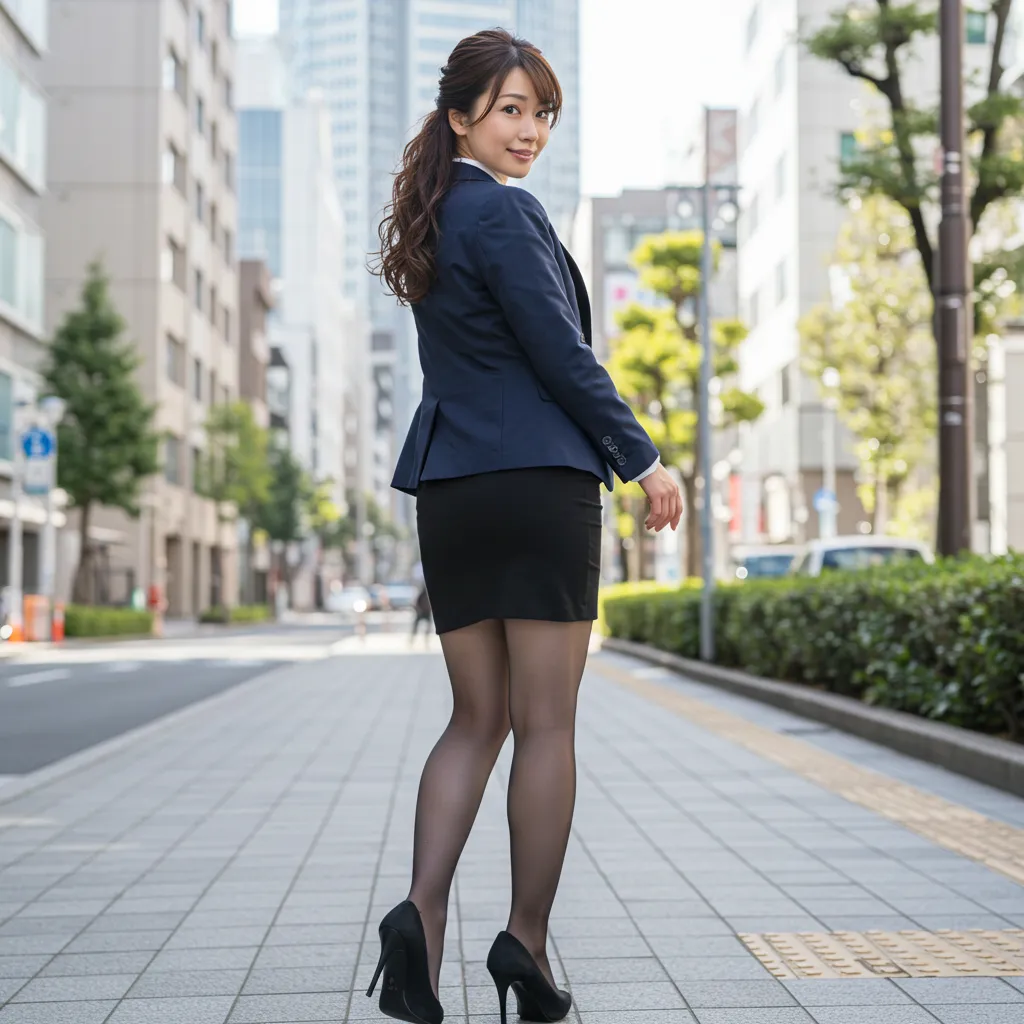 街中OL 見返り美尻グラビア 055