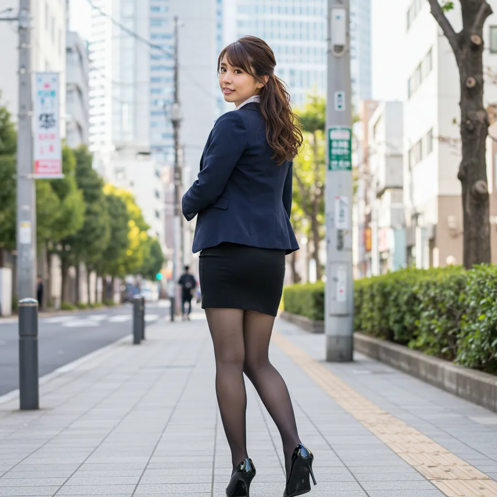 街中OL 見返り美尻グラビア 056