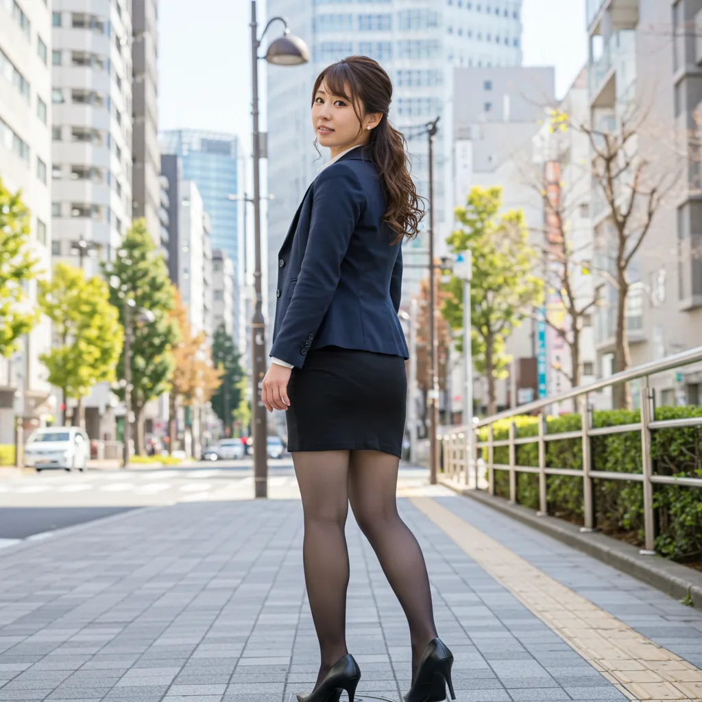 街中OL 見返り美尻グラビア 057