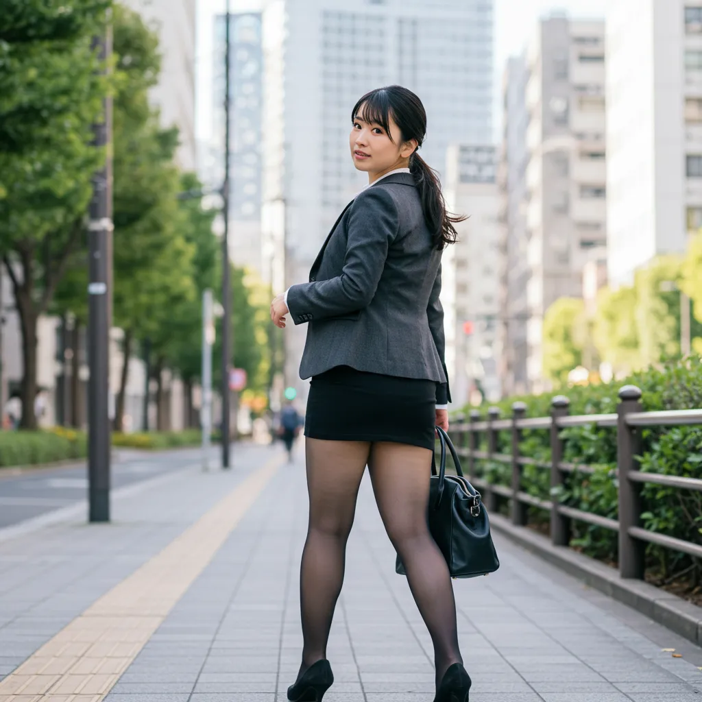 街中OL 見返り美尻グラビア 058