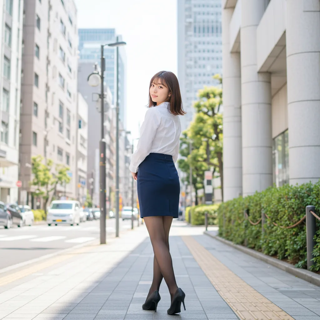 街中OL 見返り美尻グラビア 060