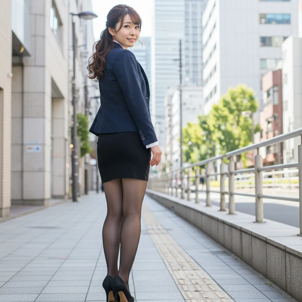 街中OL 見返り美尻グラビア 064