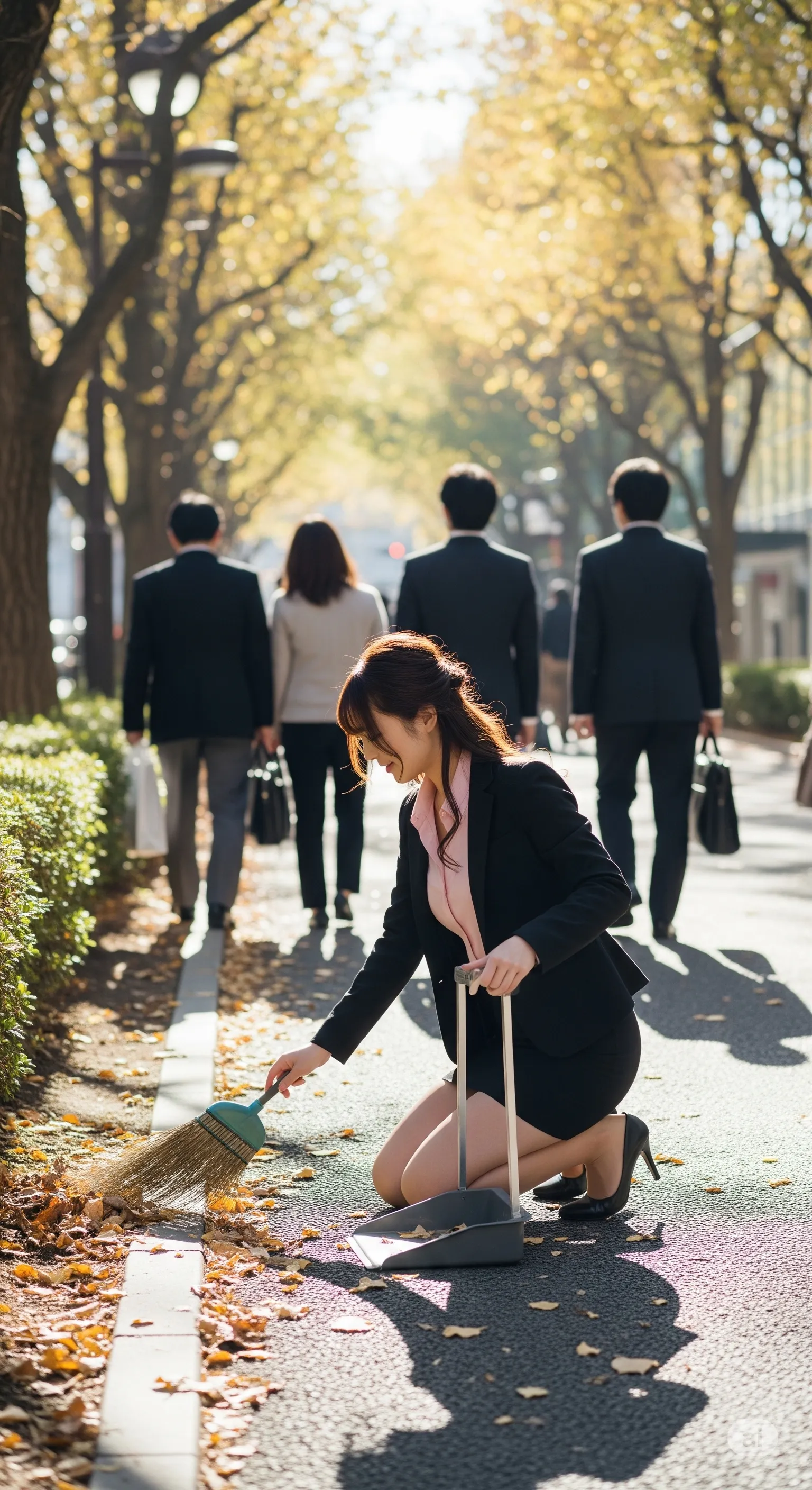 OLが掃除中に片脚を広げる姿勢が美しいフェチショット 007