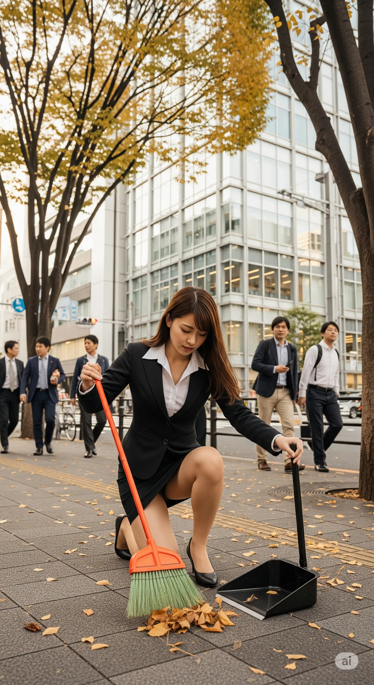 屈んだOLのヒップラインが強調される屋外フェチグラビア 008