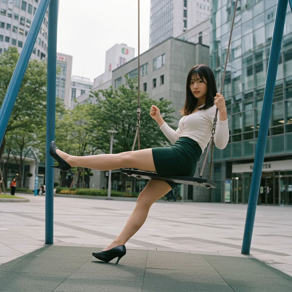 OL ブランコ 見返り美尻 タイトスカート 003