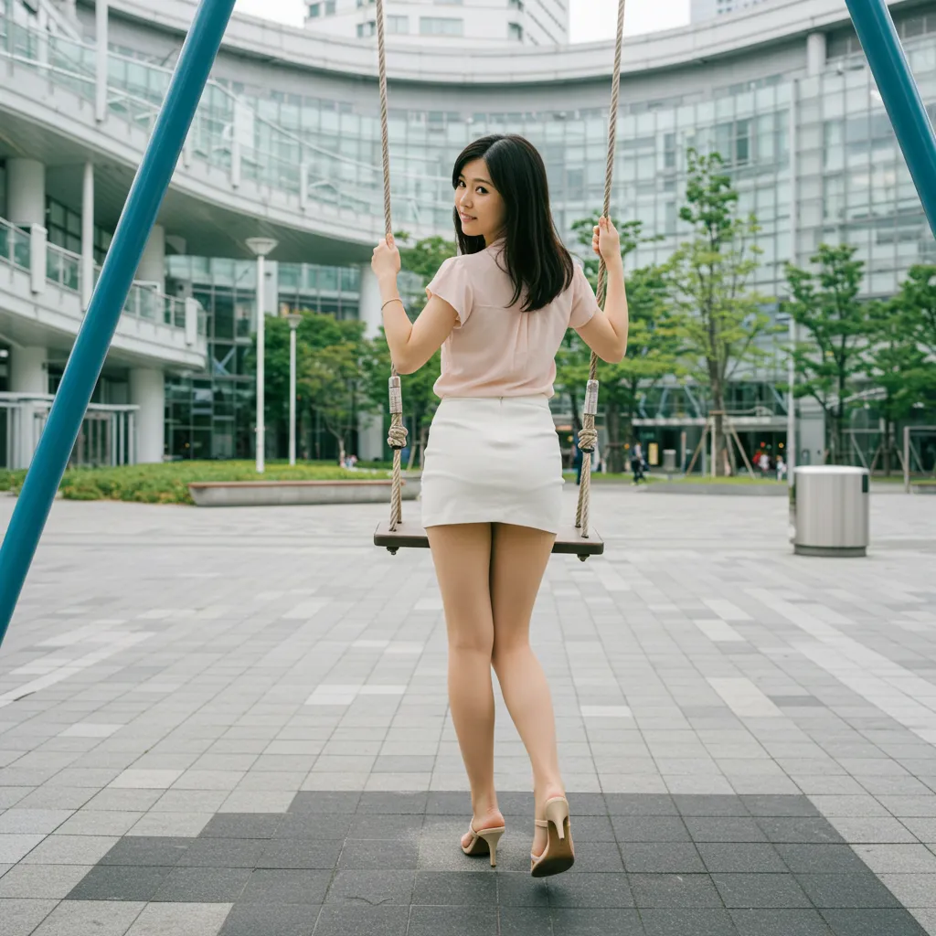 OL ブランコ 見返り美尻 タイトスカート 007